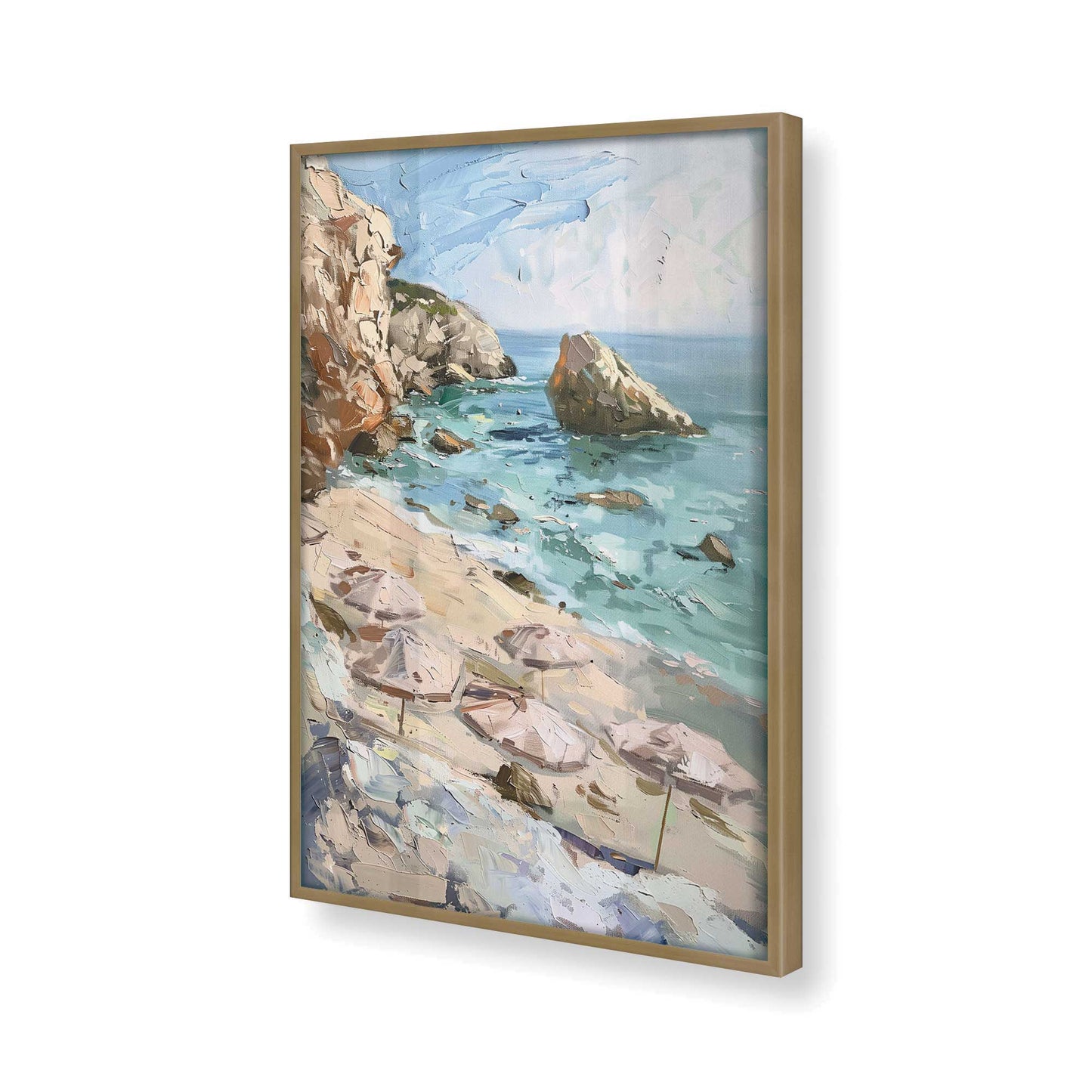 [Color:Brushed Gold], Picture of art in a Brushed Gold frame at an angle