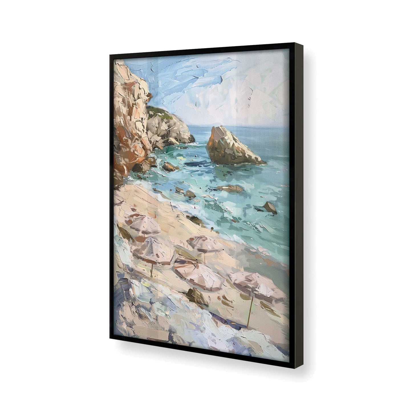 [Color:Satin Black], Picture of art in a Satin Black frame at an angle