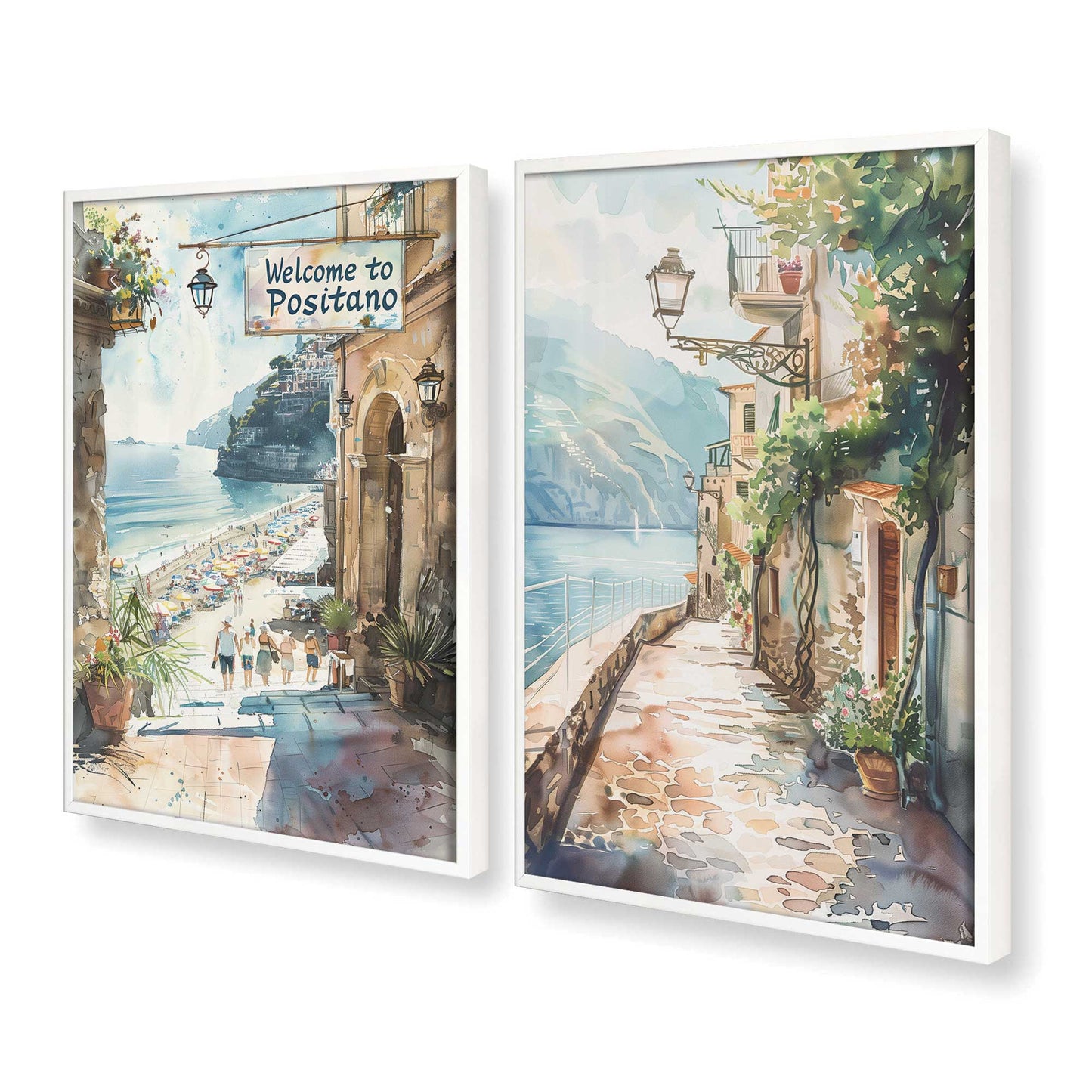 [Color:Opaque White], Picture of art in a Opaque White frame at an angle