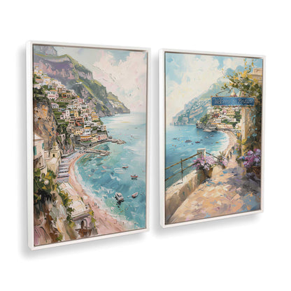 [Color:Opaque White], Picture of art in a White frame at an angle