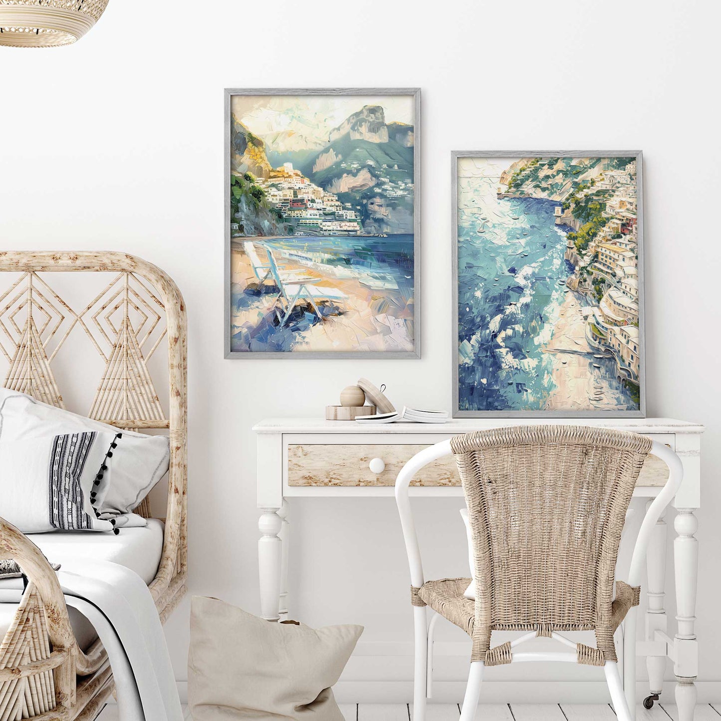 Positano Beachfront Serenade Set of 2 Print on Archival Matte Paper