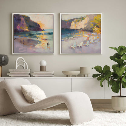 Nocturne Sunset Soiree, Set of 2 Print on Canvas