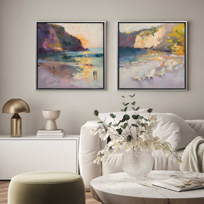 Nocturne Sunset Soiree, Set of 2 Print on Canvas