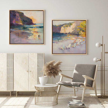 Nocturne Sunset Soiree, Set of 2 Print on Canvas