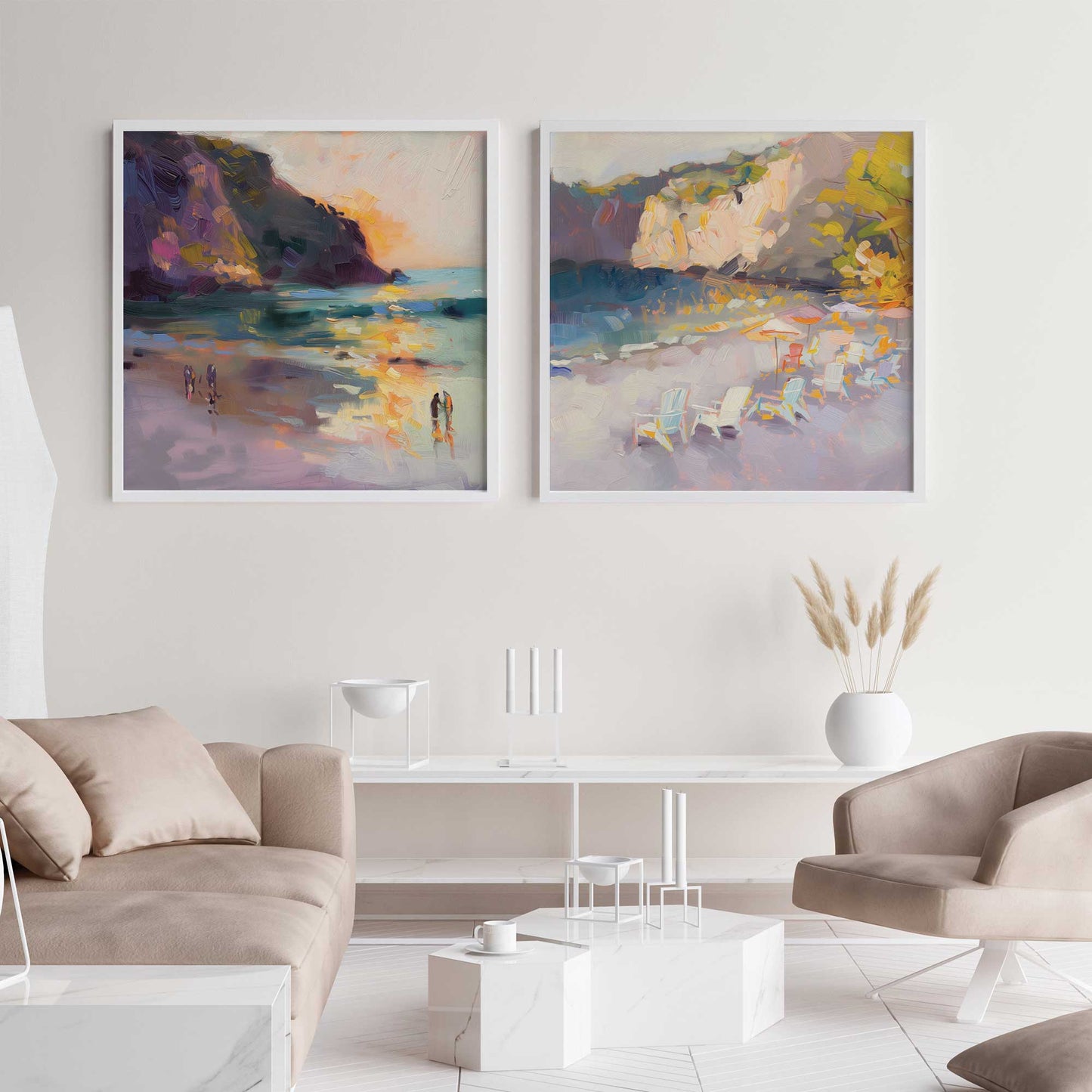 Nocturne Sunset Soiree Set of 2 Print on Archival Matte Paper