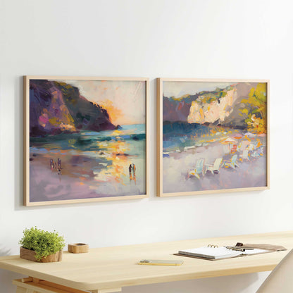 Nocturne Sunset Soiree Set of 2 Print on Archival Matte Paper