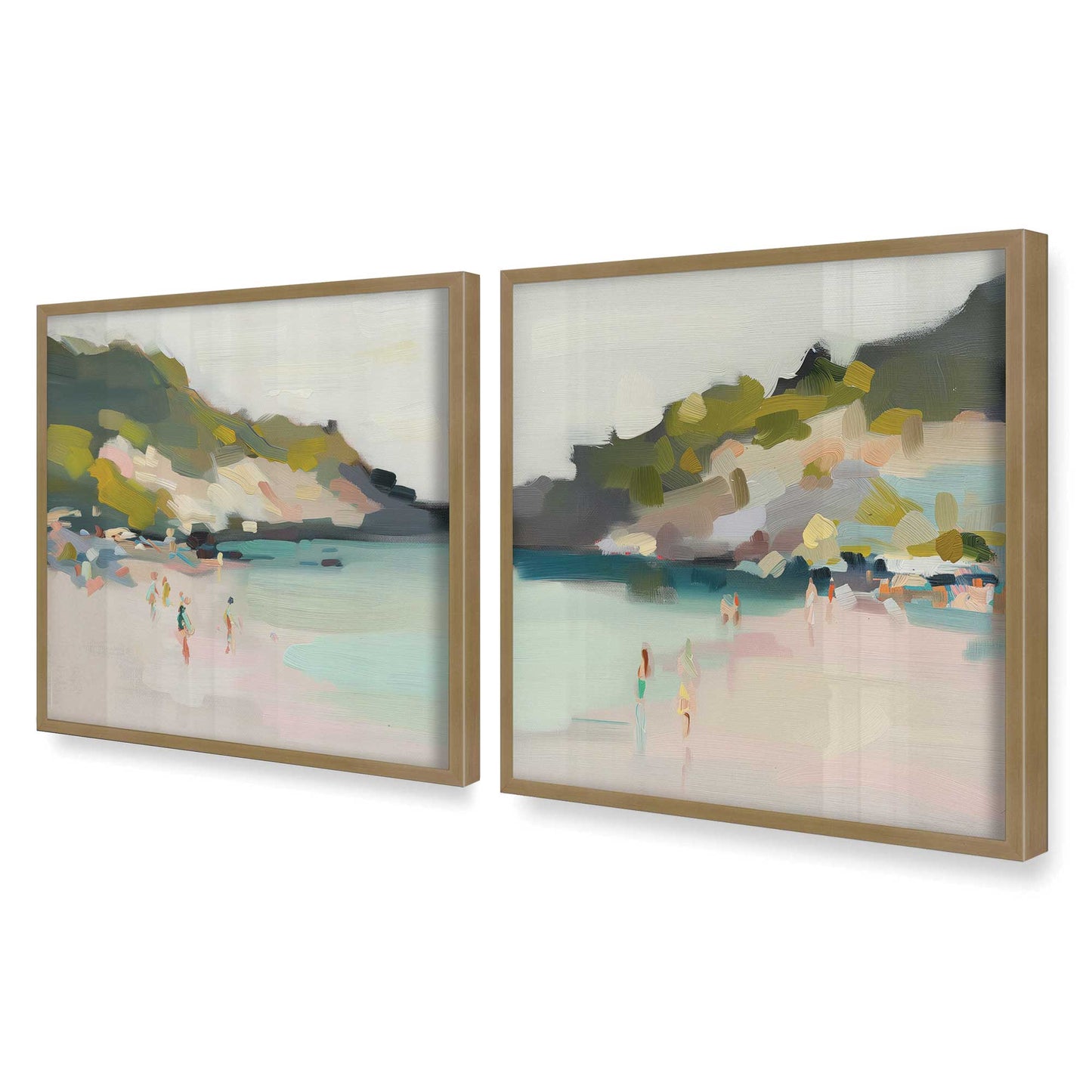 [Color:Brushed Gold], Picture of art in a Brushed Gold frame at an angle