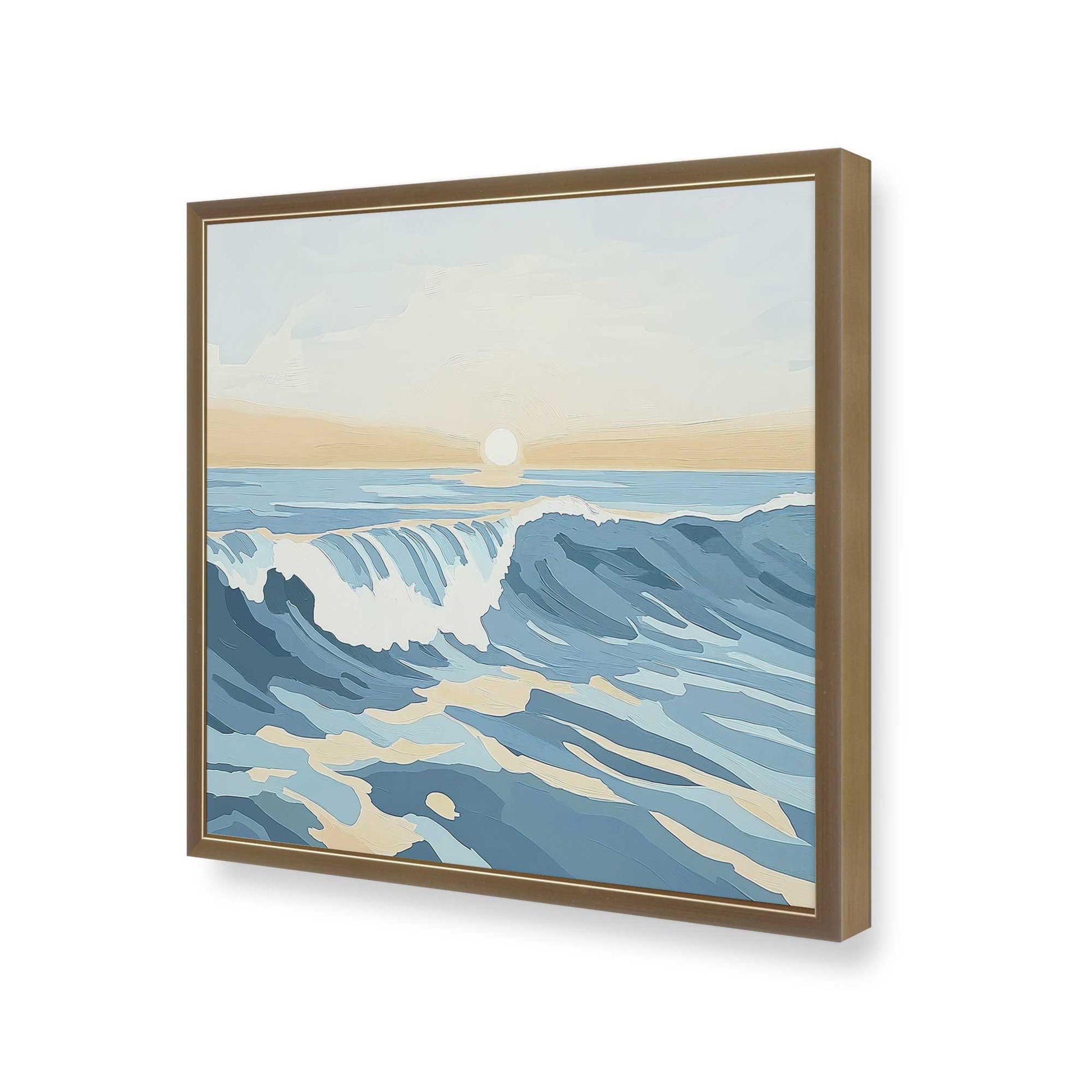 [Color:Brushed Gold], Picture of art in a Brushed Gold frame at an angle