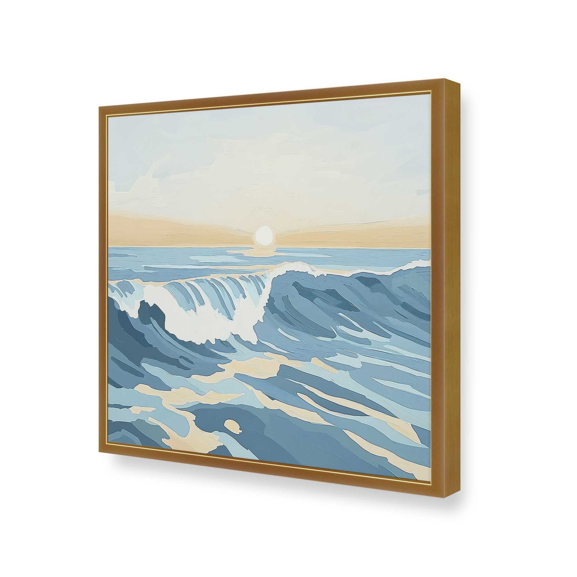 [Color:Polished Gold], Picture of art in a Polished Gold frame at an angle