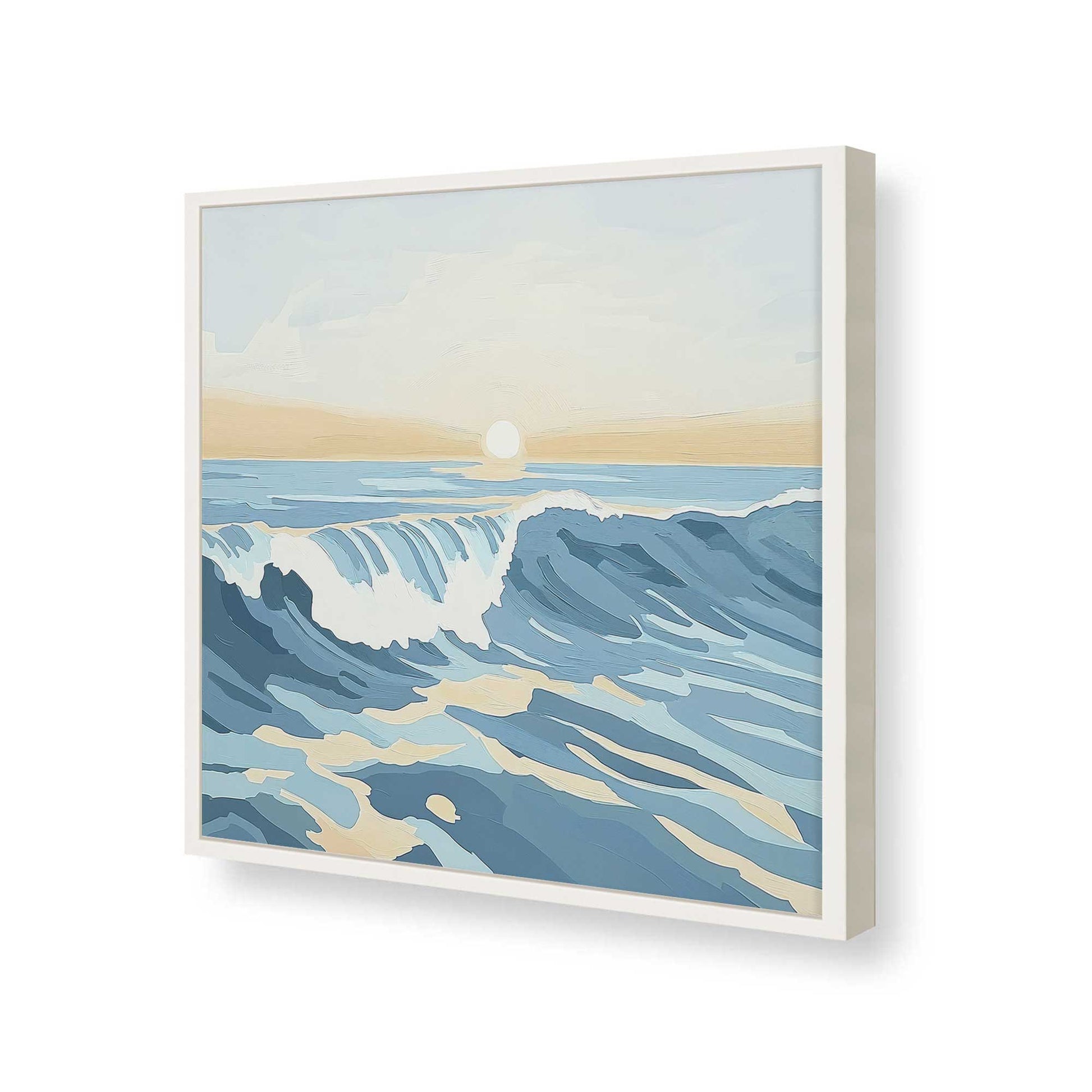 [Color:Opaque White], Picture of art in a Opaque White frame at an angle