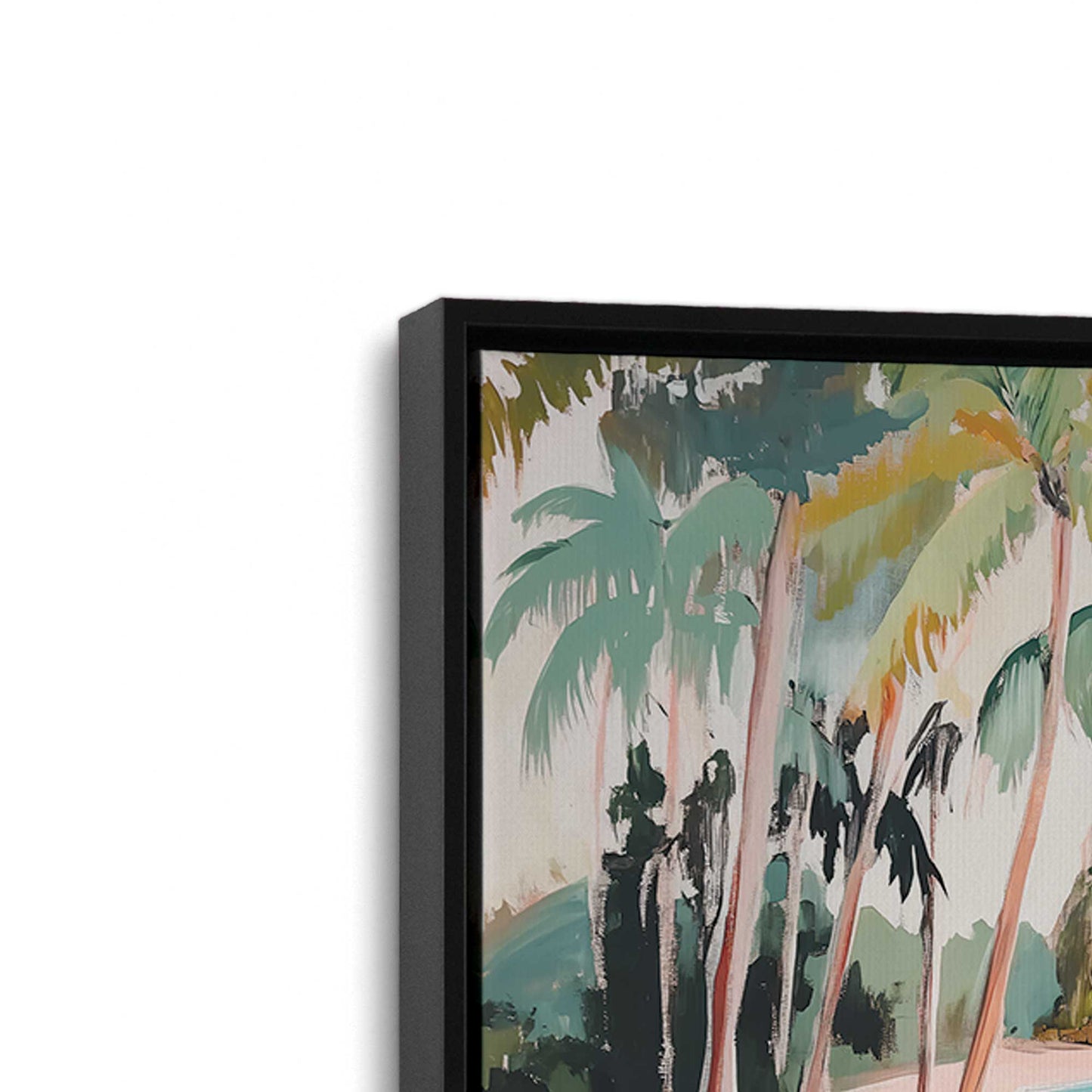 [Color:Satin Black], Picture of art in a Satin Black frame at an angle
