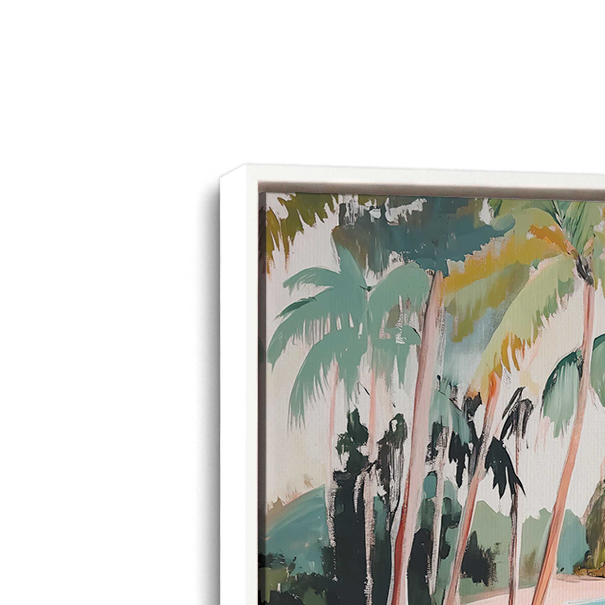[Color:Opaque White], Picture of art in a White frame at an angle