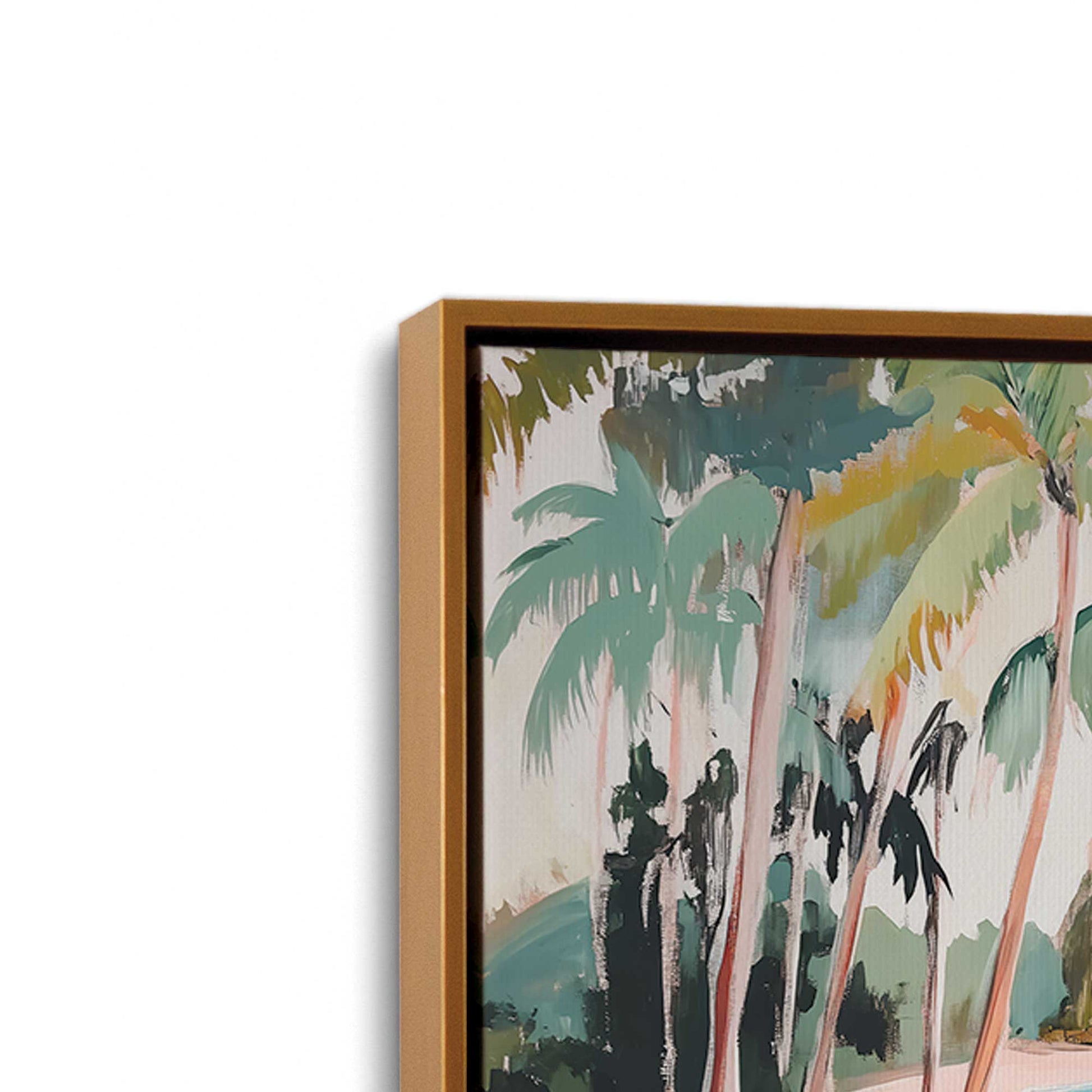 [Color:Polished Gold], Picture of art in a Polished Gold frame at an angle