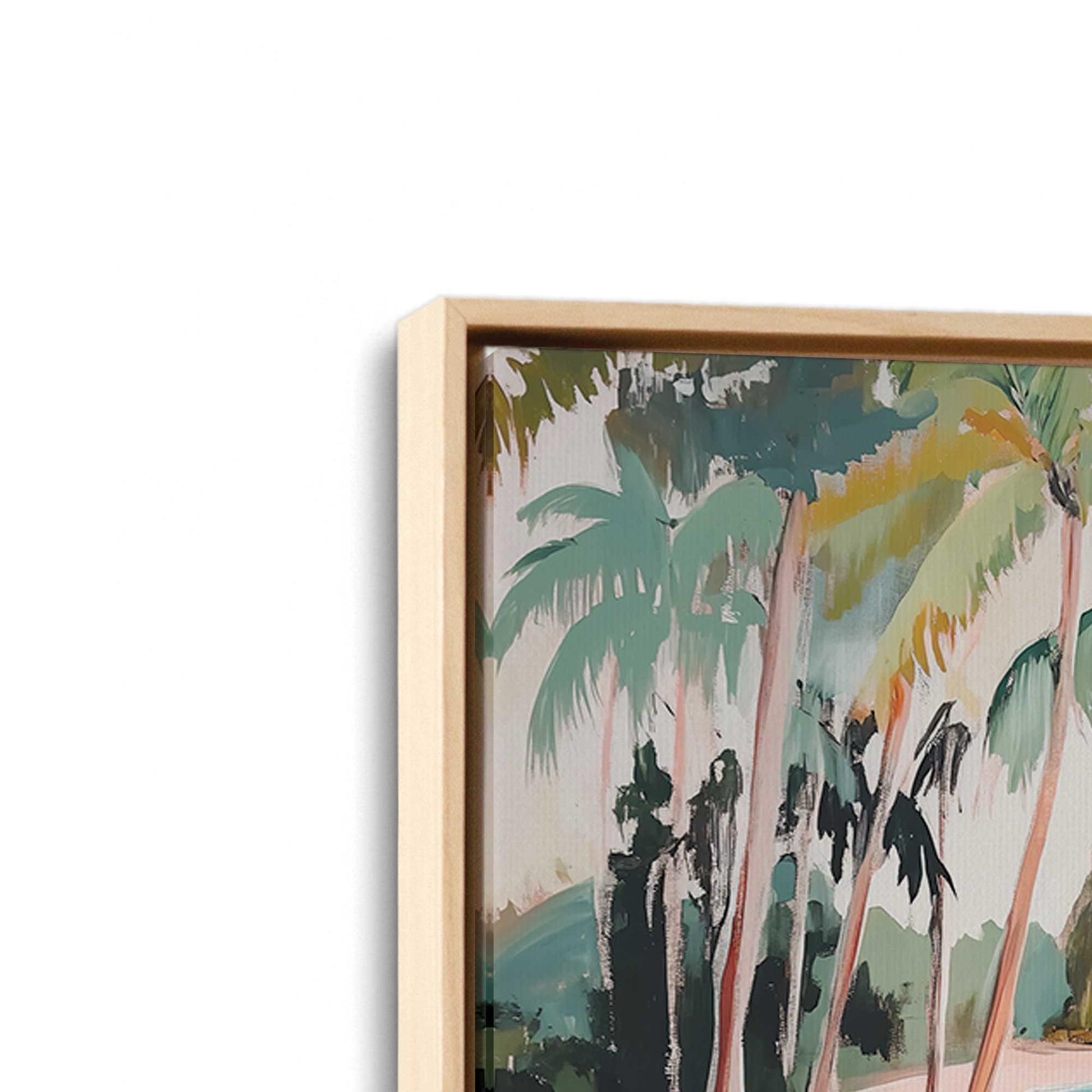 [Color:American Maple], Picture of art in a American Maple frame at an angle