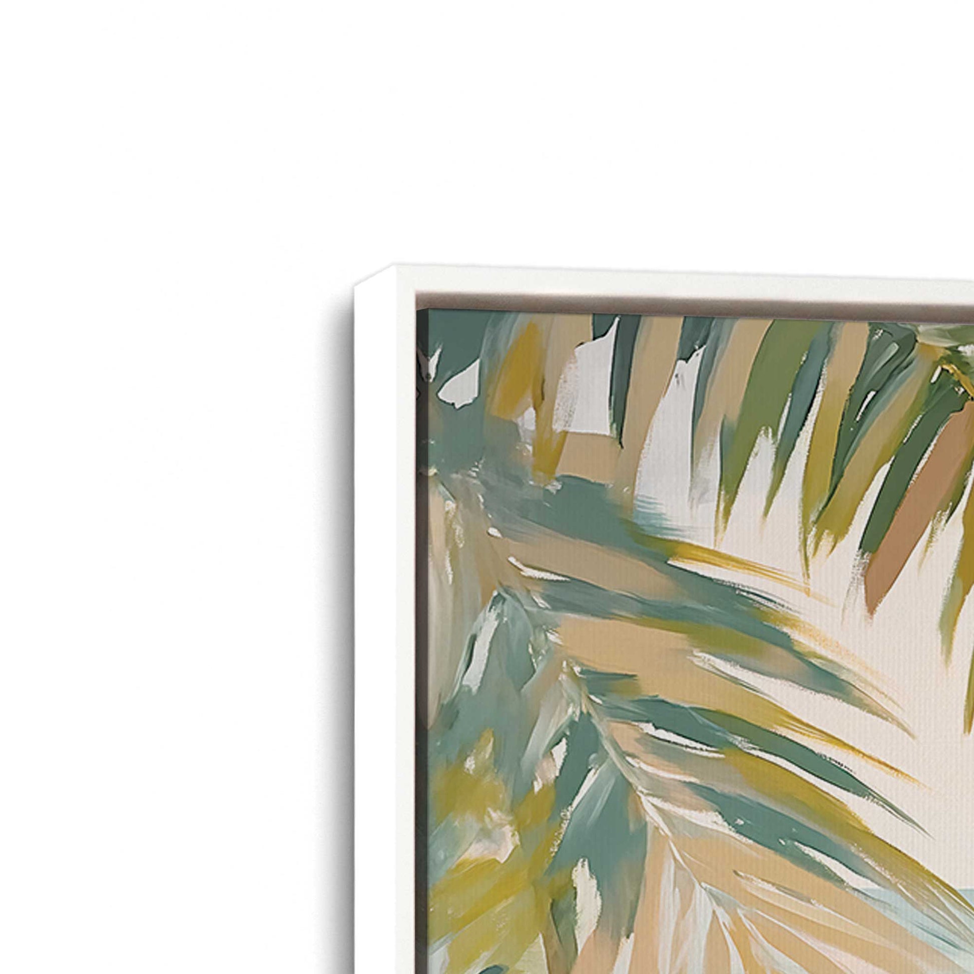 [Color:Opaque White], Picture of art in a White frame at an angle