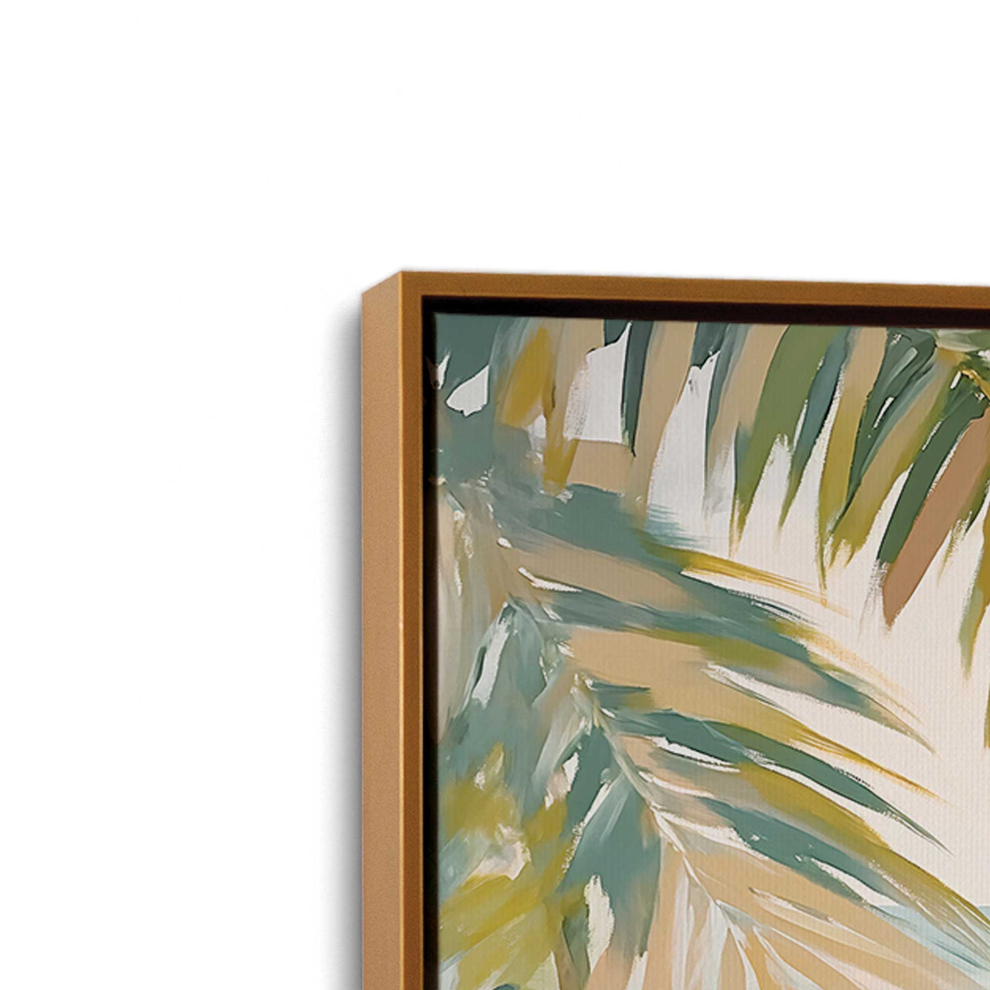 [Color:Polished Gold], Picture of art in a Polished Gold frame at an angle