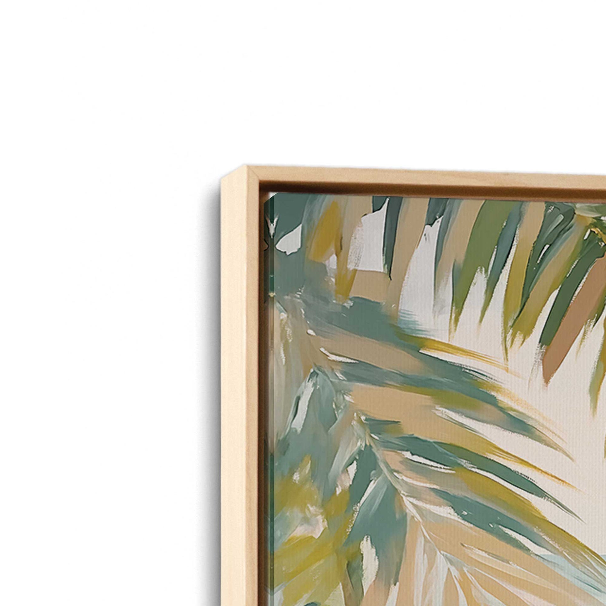 [Color:American Maple], Picture of art in a American Maple frame at an angle