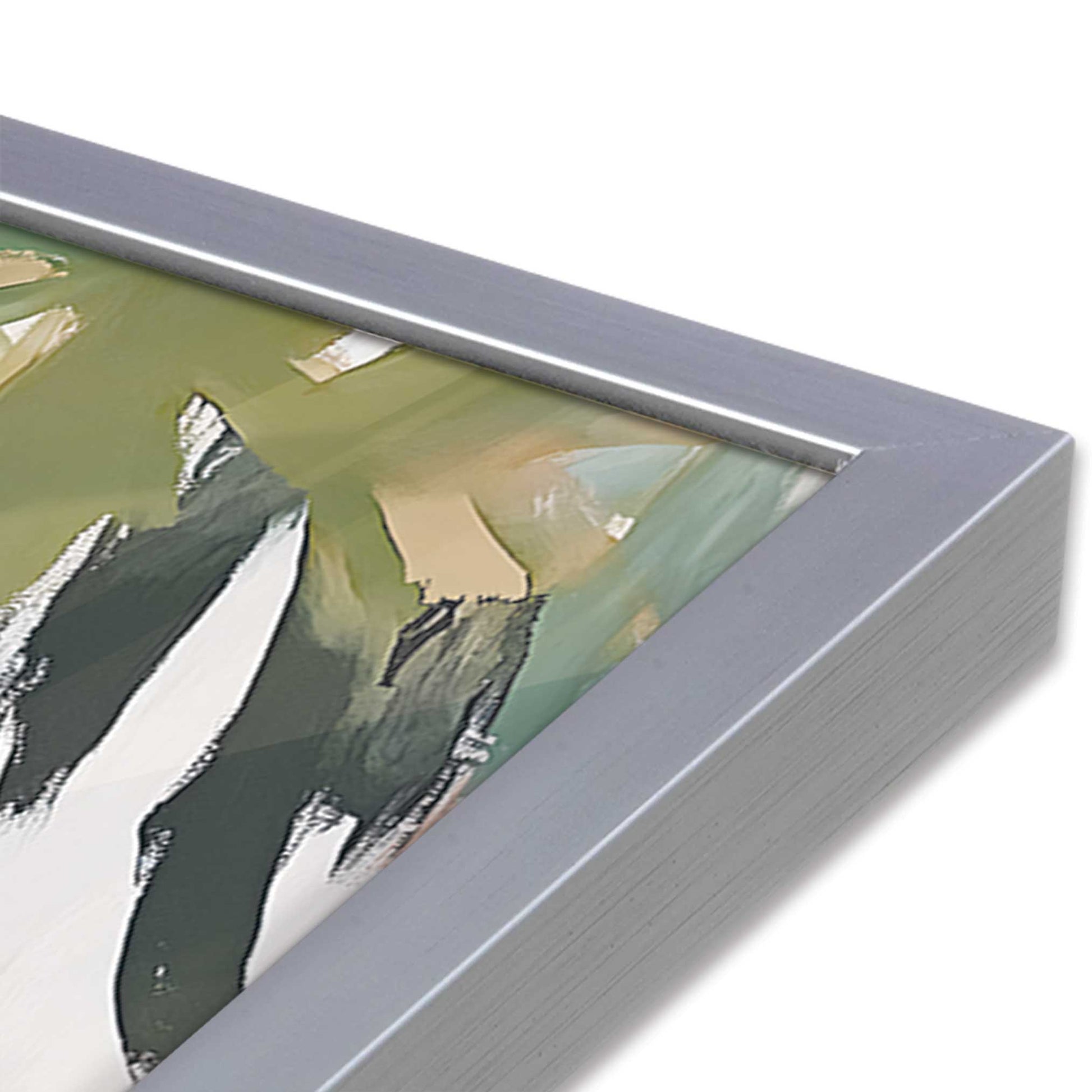 [Color:Polished Chrome], Picture of art in a Polished Chrome frame at an angle