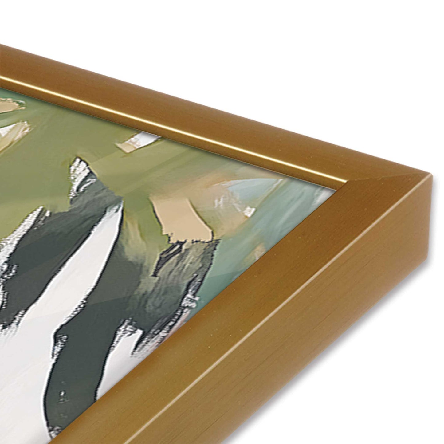 [Color:Polished Gold], Picture of art in a Polished Gold frame at an angle