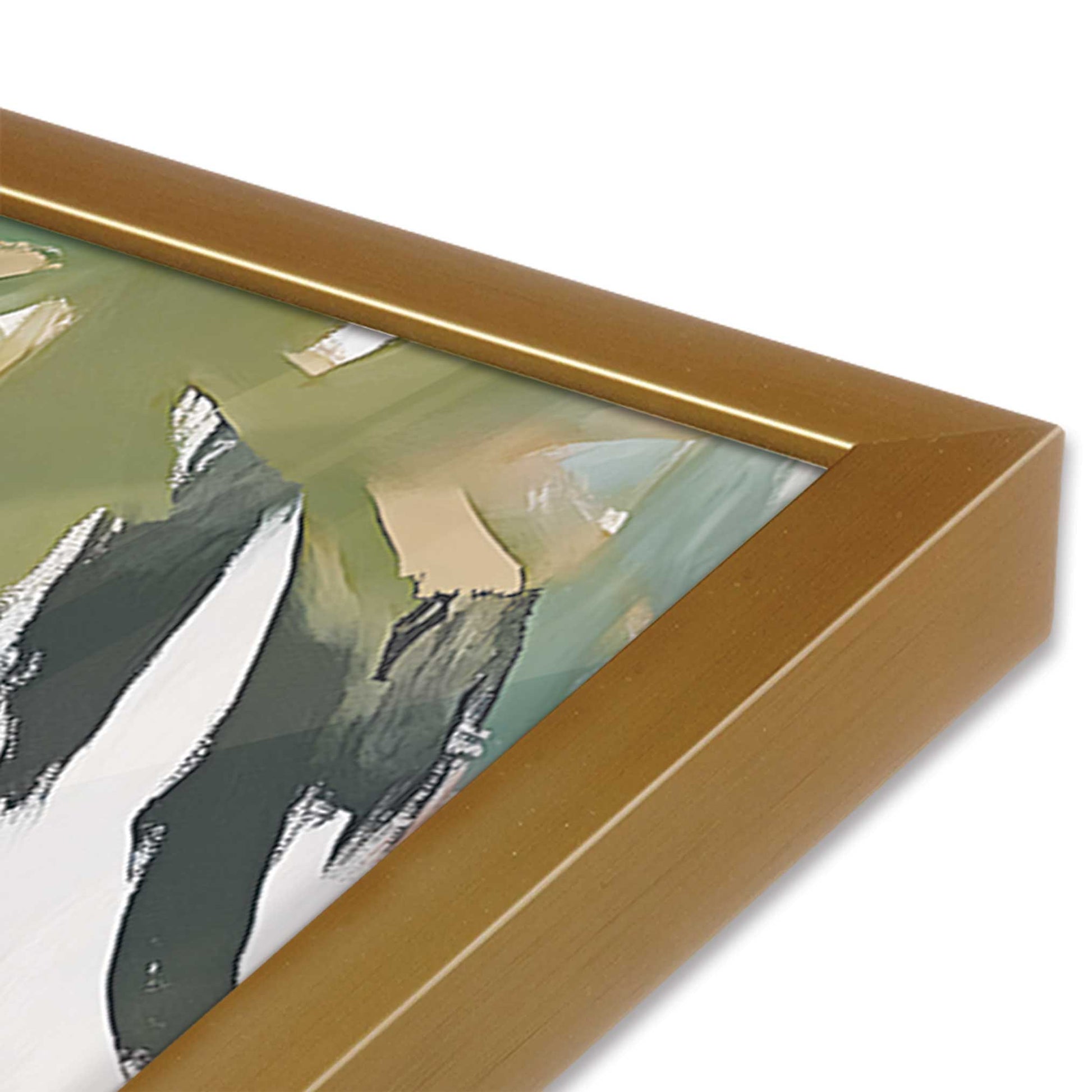 [Color:Polished Gold], Picture of art in a Polished Gold frame at an angle