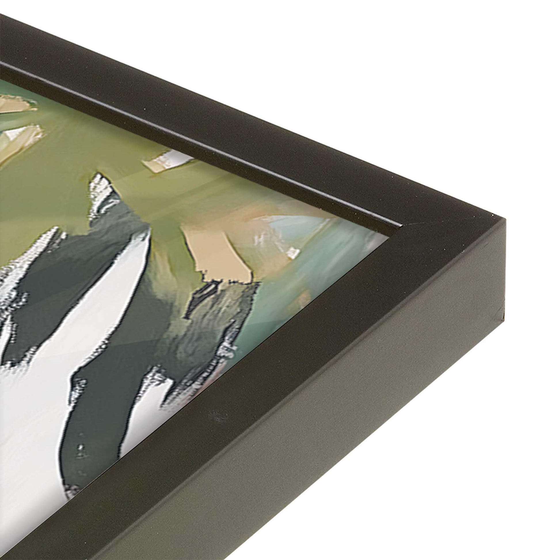 [Color:Satin Black], Picture of art in a Satin Black frame at an angle