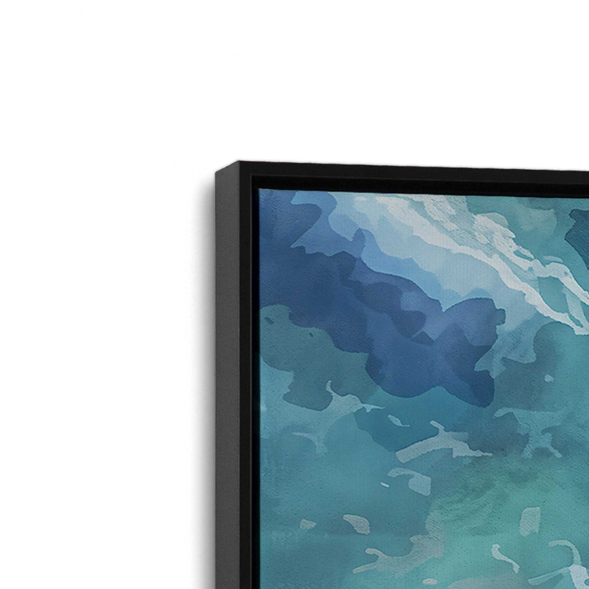 [Color:Satin Black], Picture of art in a Satin Black frame at an angle
