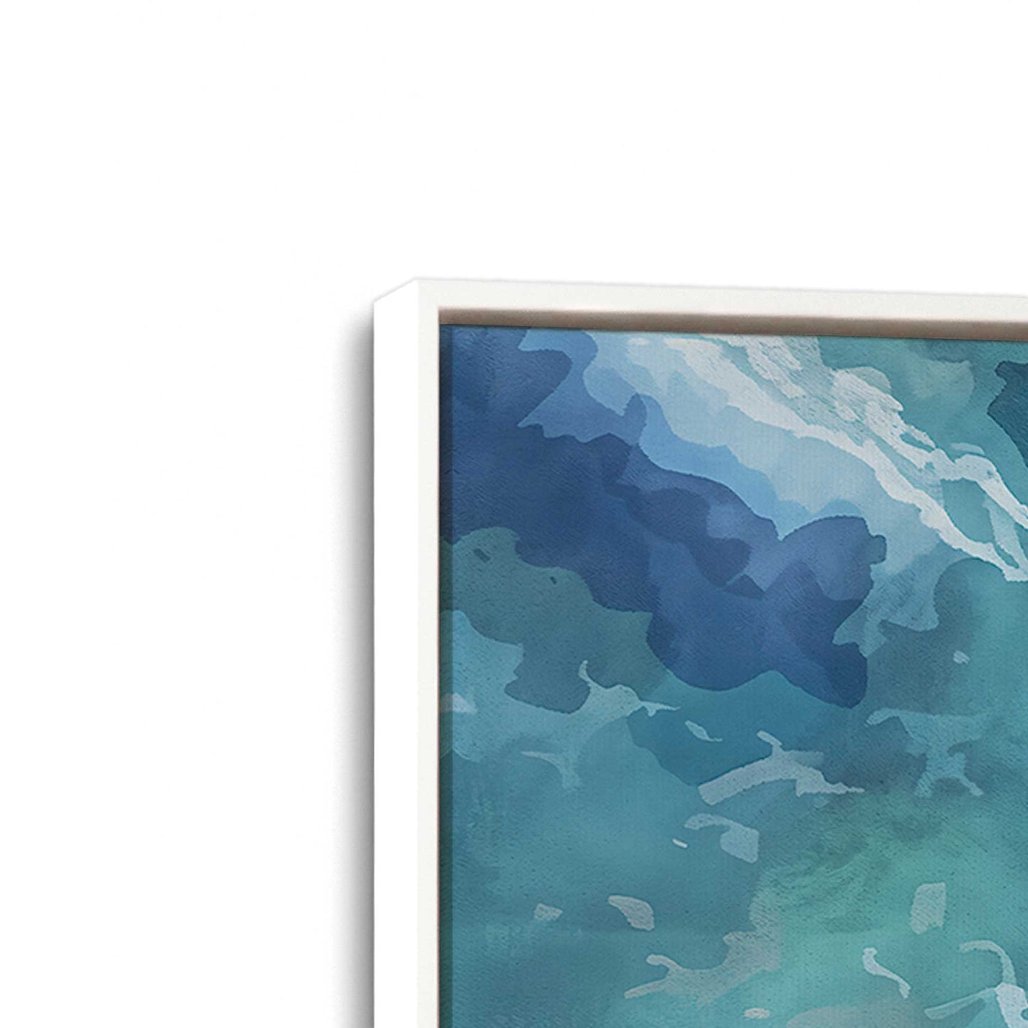 [Color:Opaque White], Picture of art in a White frame at an angle