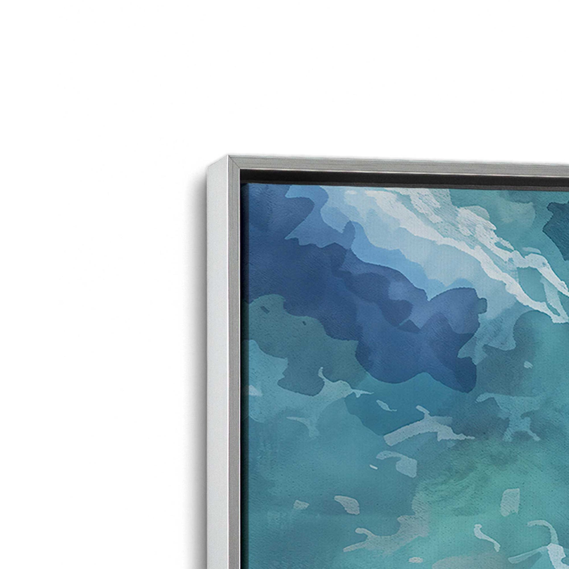 [Color:Polished Chrome], Picture of art in a Polished Chrome frame at an angle