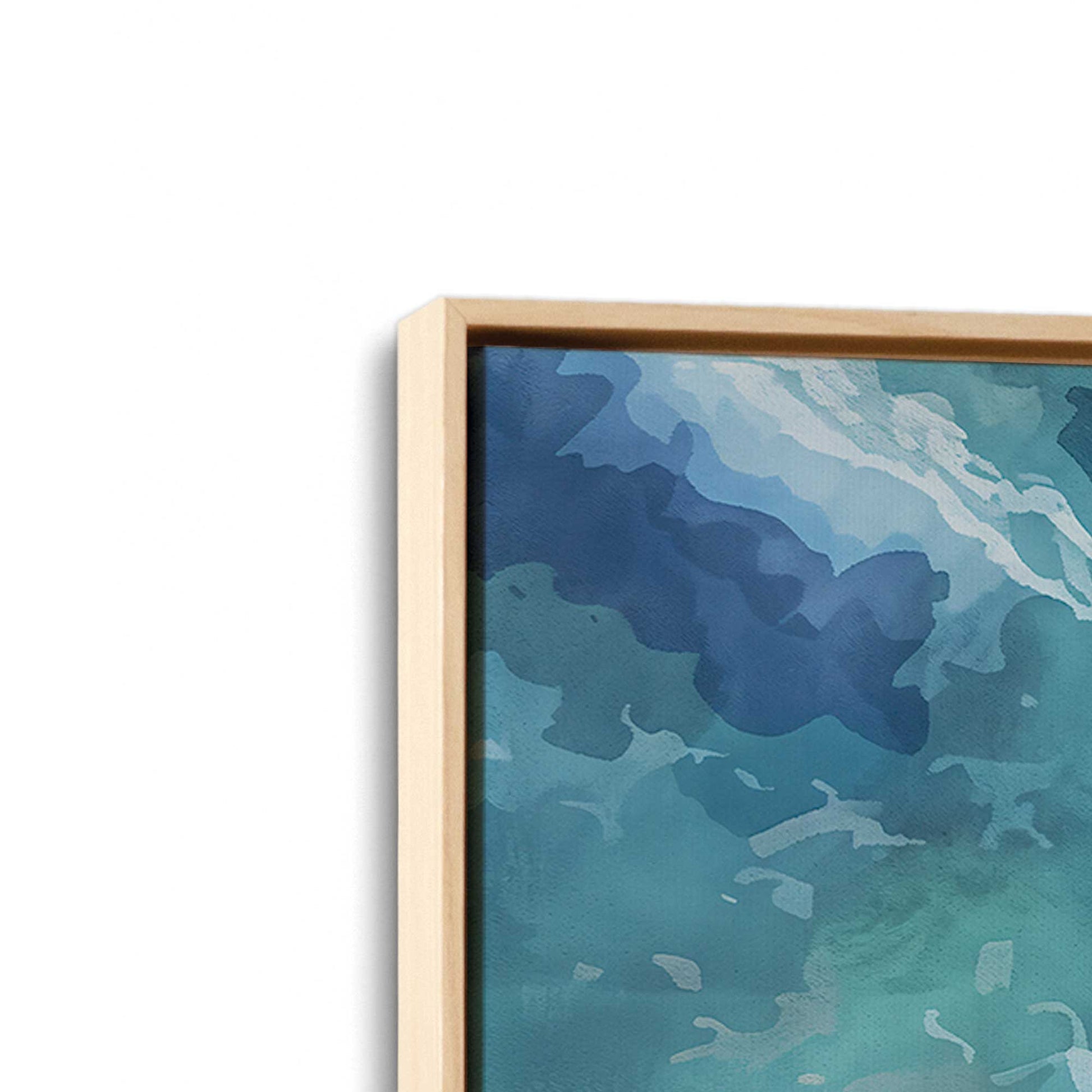 [Color:American Maple], Picture of art in a American Maple frame at an angle