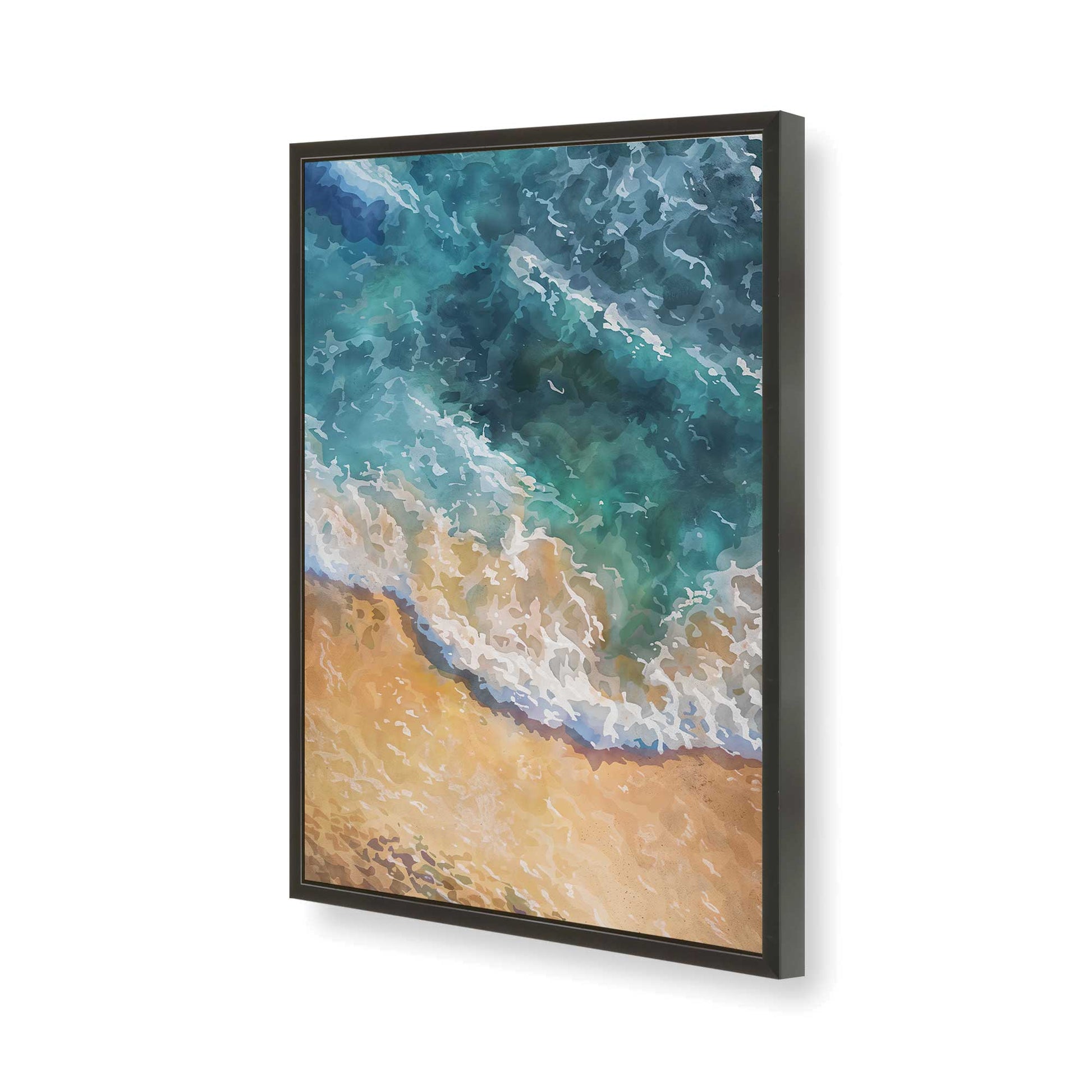 [Color:Satin Black], Picture of art in a Satin Black frame of the corner