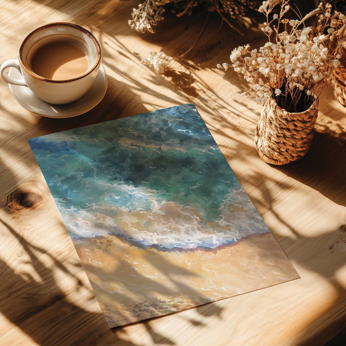 Waves on Amber Sand Print