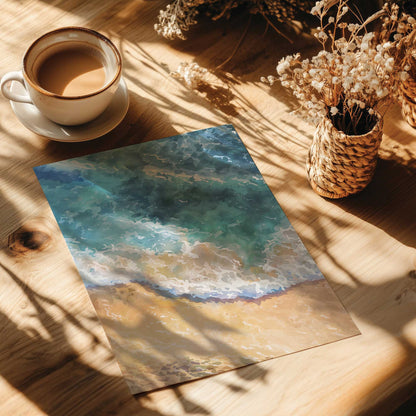 Waves on Amber Sand Print
