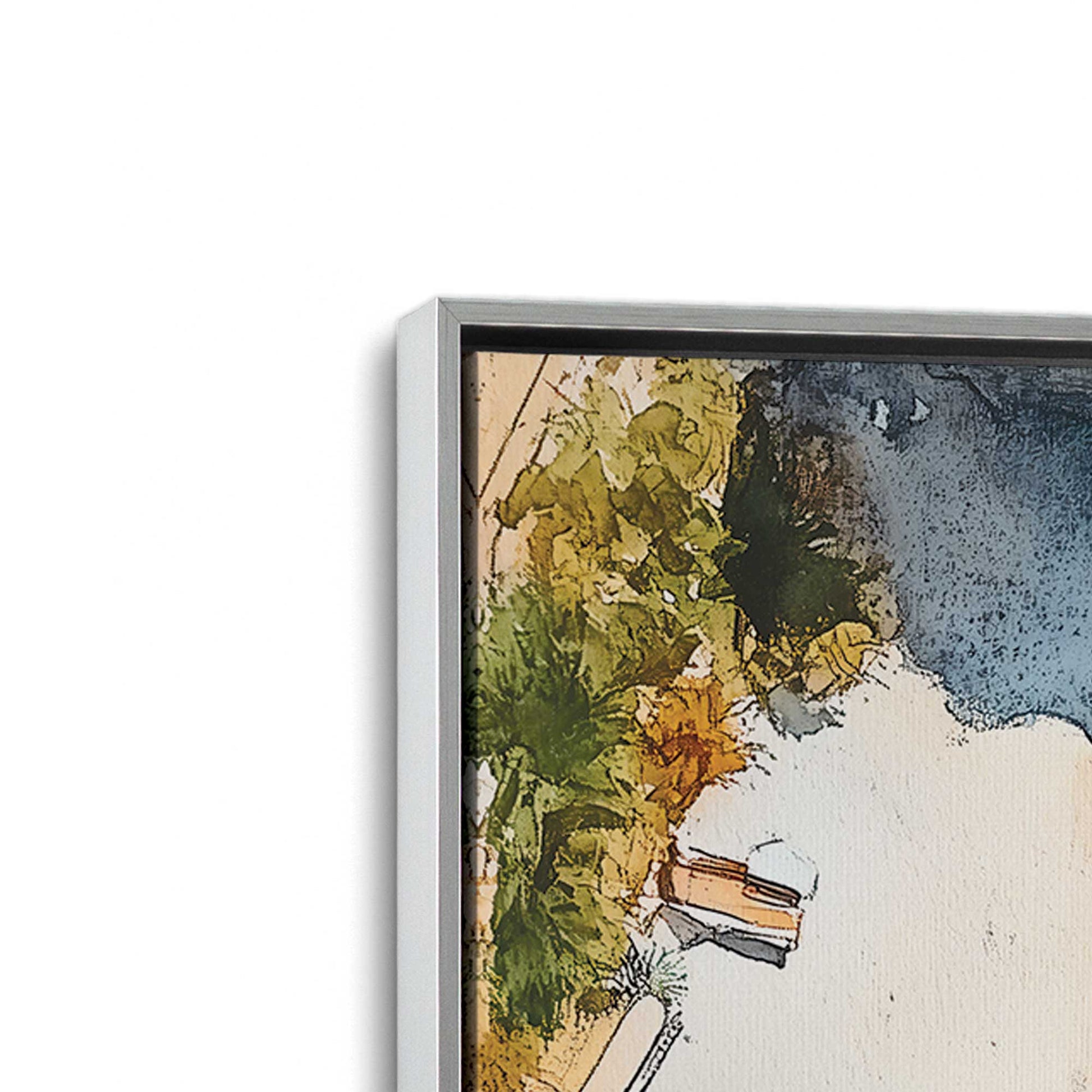 [Color:Polished Chrome], Picture of art in a Polished Chrome frame at an angle