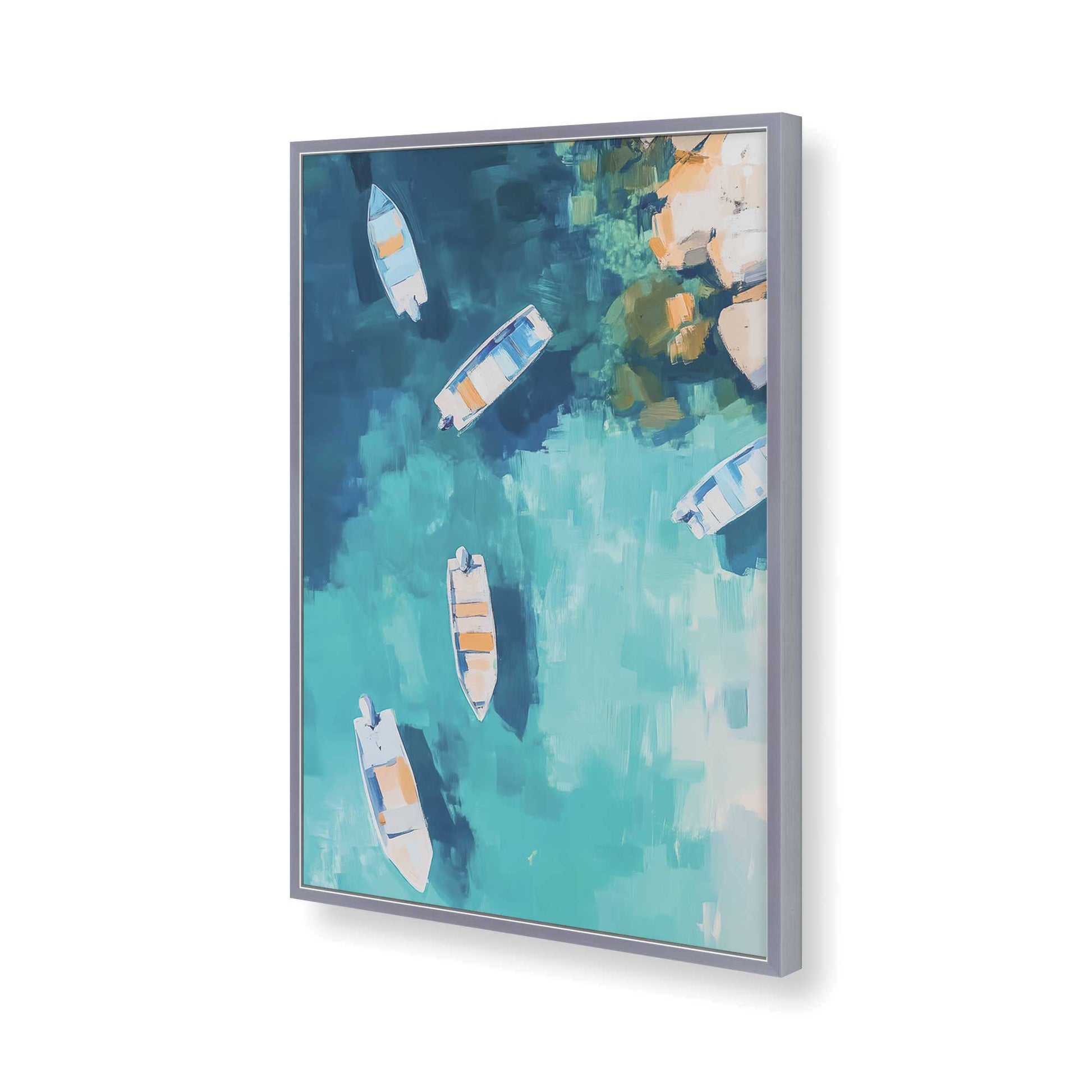[Color:Polished Chrome], Picture of art in a Polished Chrome frame of the corner