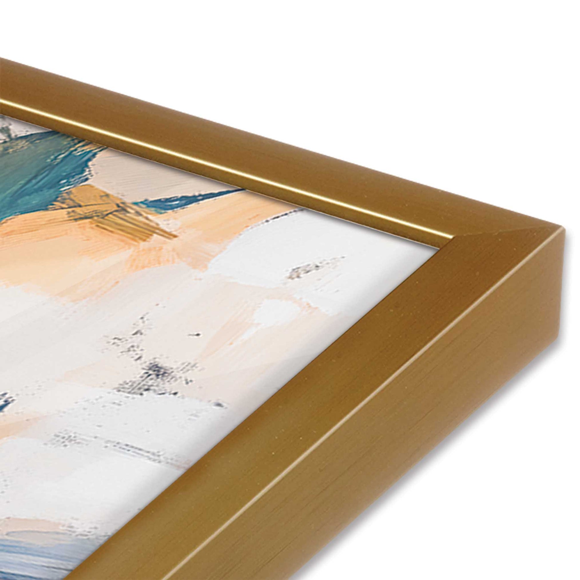 [Color:Polished Gold], Picture of art in a Polished Gold frame at an angle