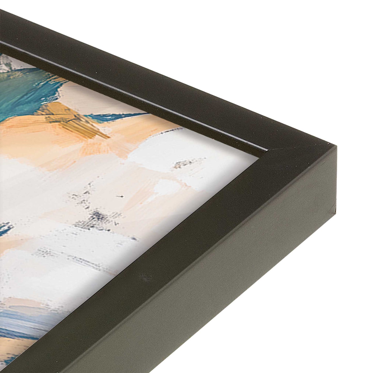 [Color:Satin Black], Picture of art in a Satin Black frame at an angle