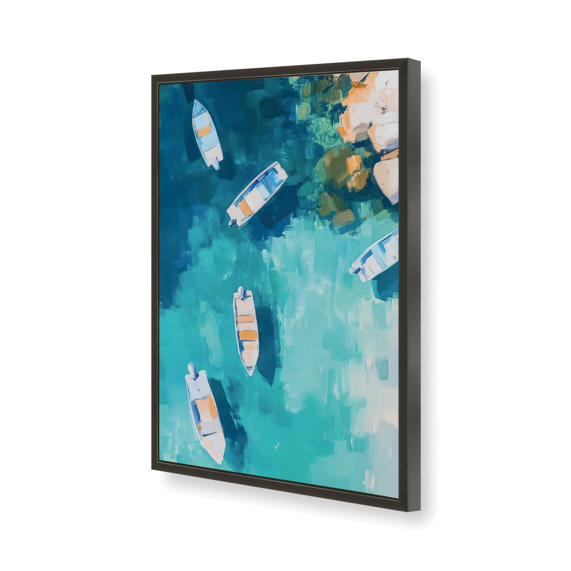 [Color:Satin Black], Picture of art in a Satin Black frame of the corner