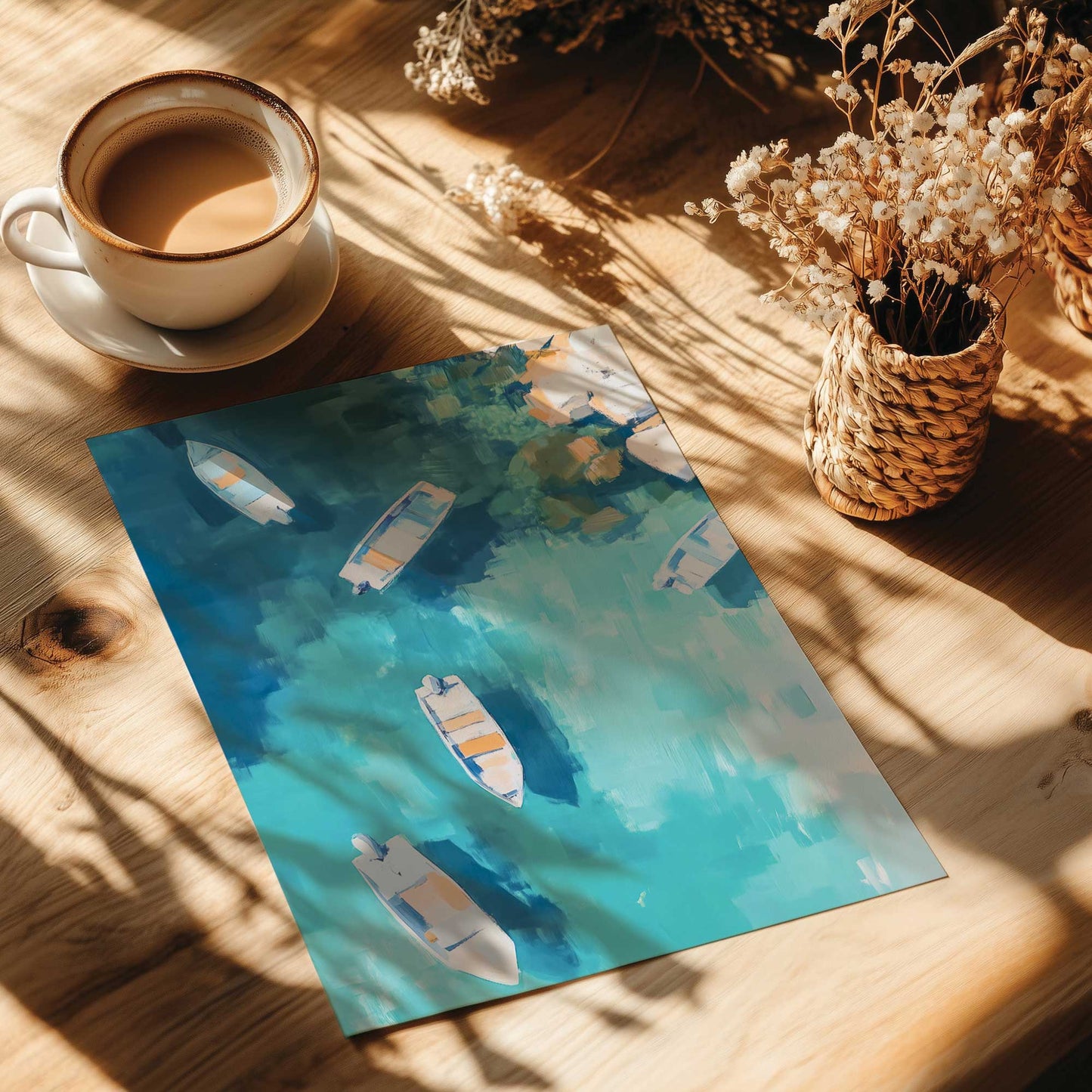 Boats in Blue Bay I Print