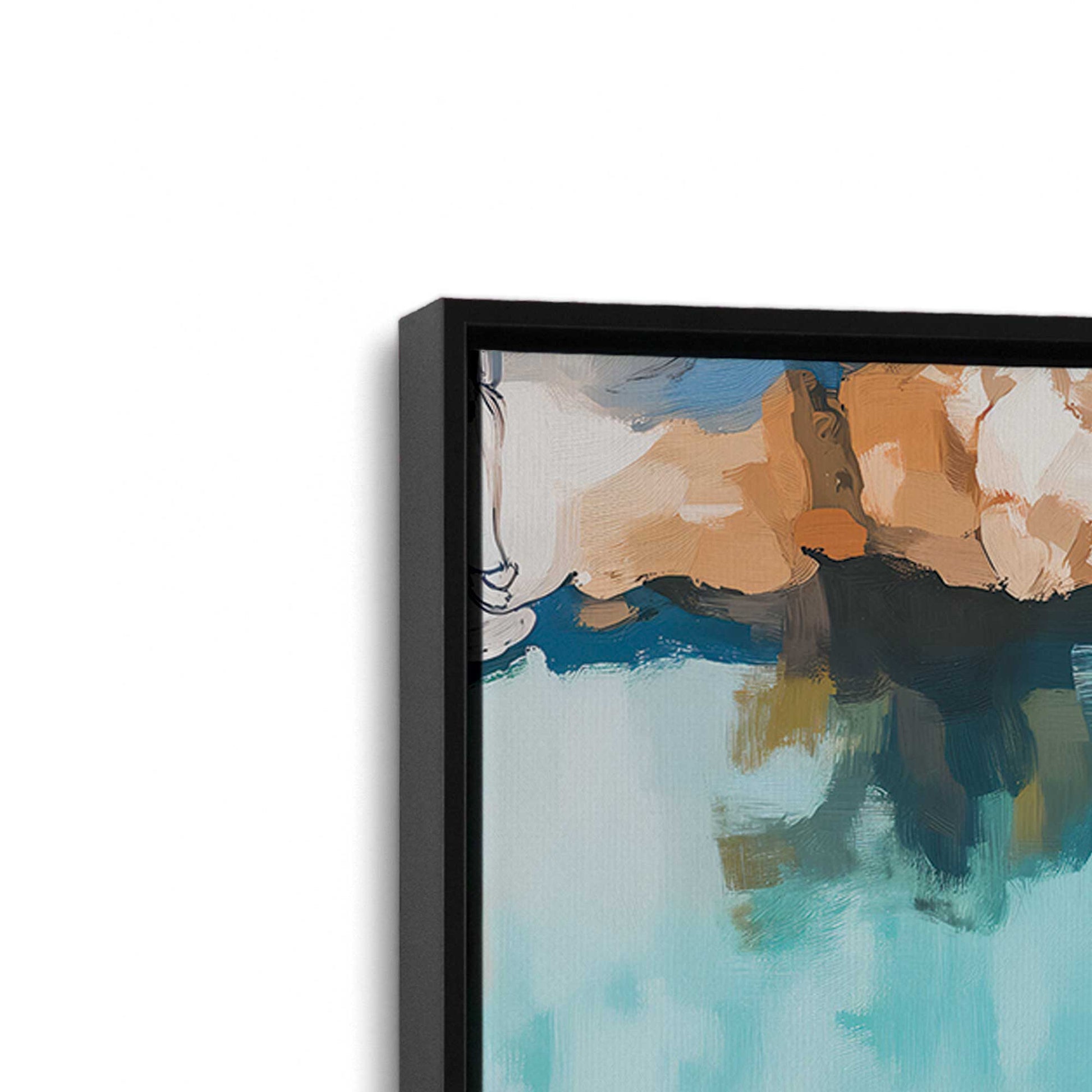 [Color:Satin Black], Picture of art in a Satin Black frame at an angle
