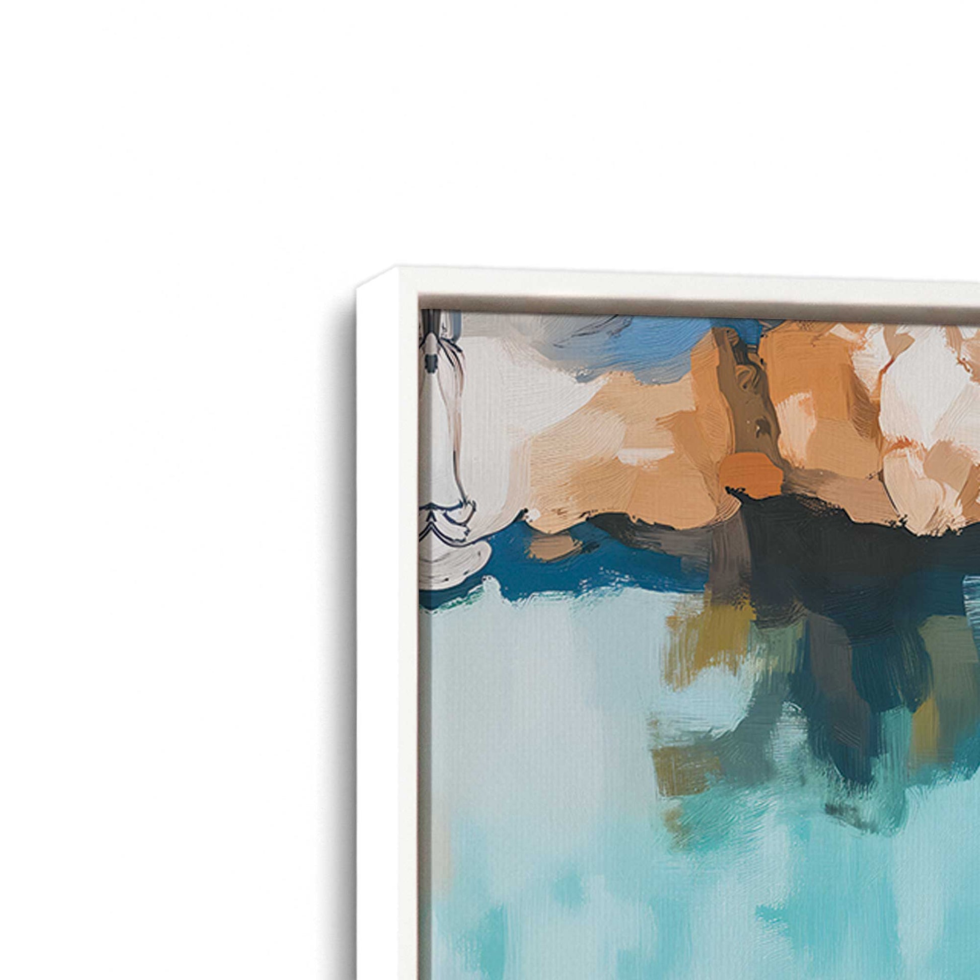 [Color:Opaque White], Picture of art in a White frame at an angle