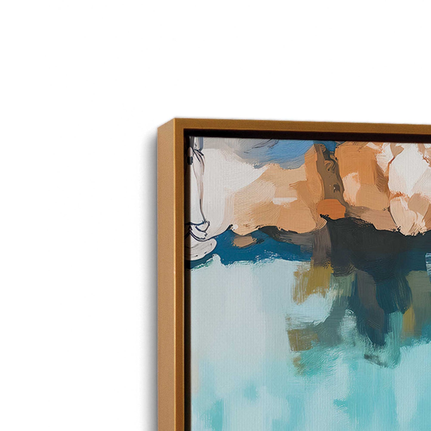 [Color:Polished Gold], Picture of art in a Polished Gold frame at an angle
