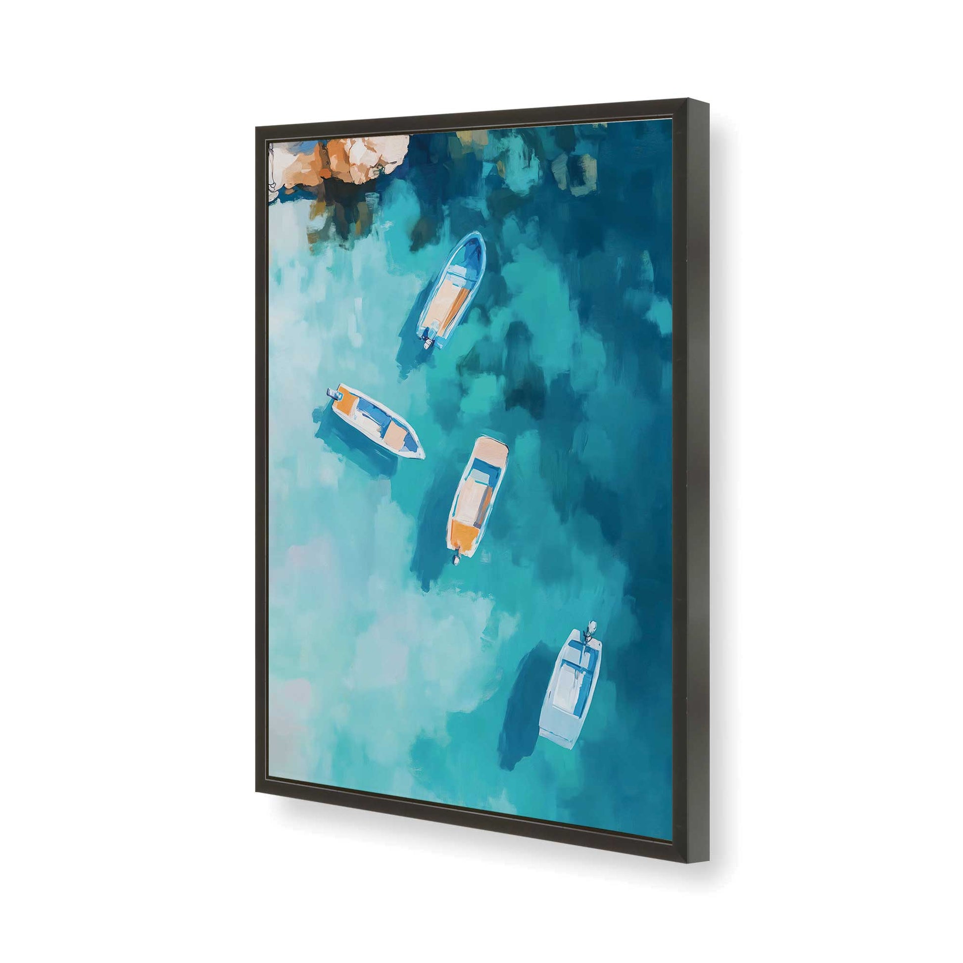[Color:Satin Black], Picture of art in a Satin Black frame of the corner