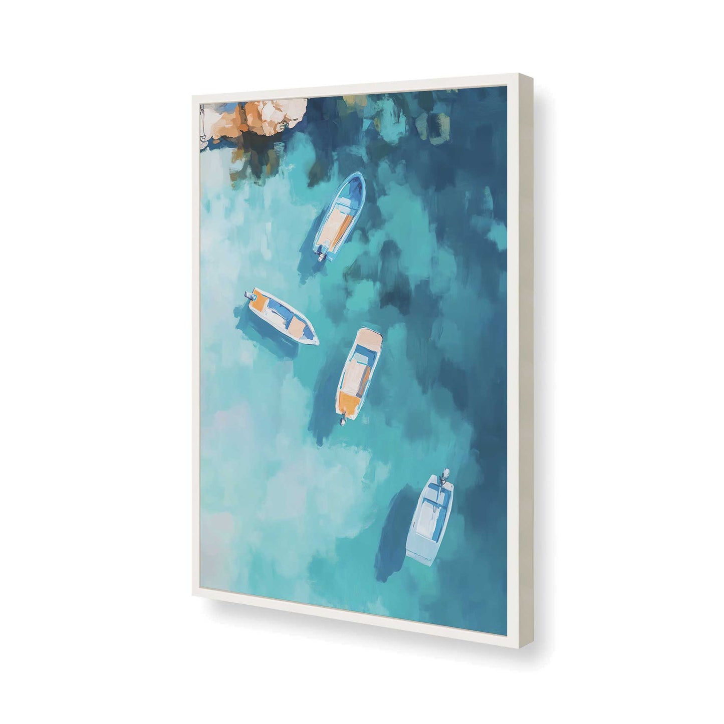 [Color:Opaque White], Picture of art in a Opaque White frame of the corner