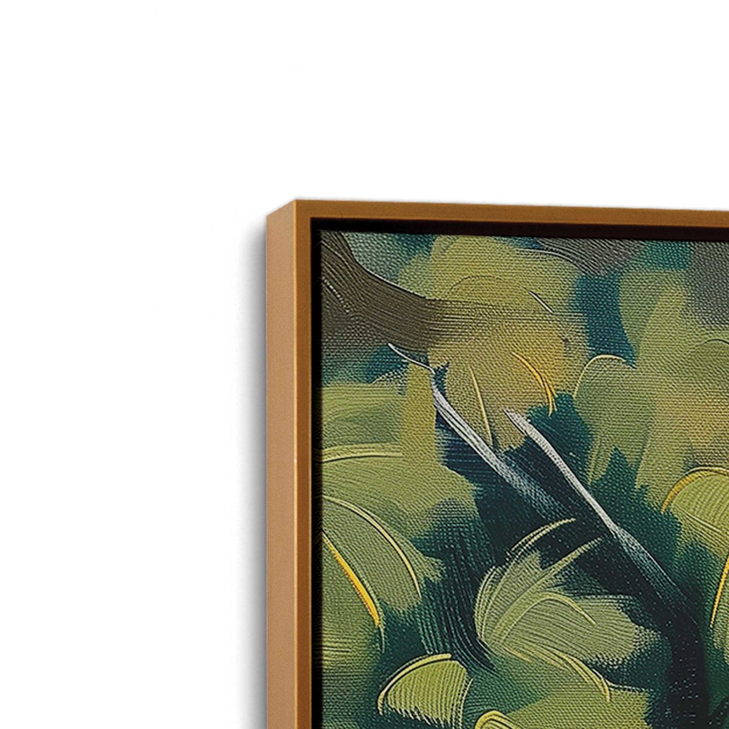 [Color:Polished Gold], Picture of art in a Polished Gold frame at an angle