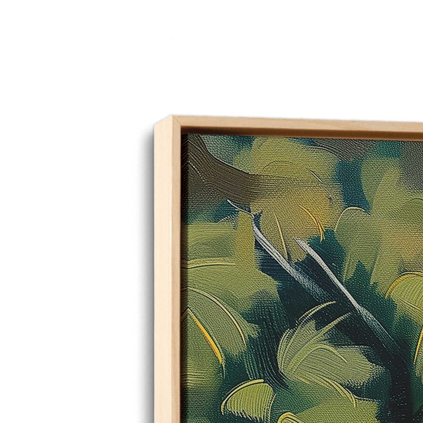 [Color:American Maple], Picture of art in a American Maple frame at an angle