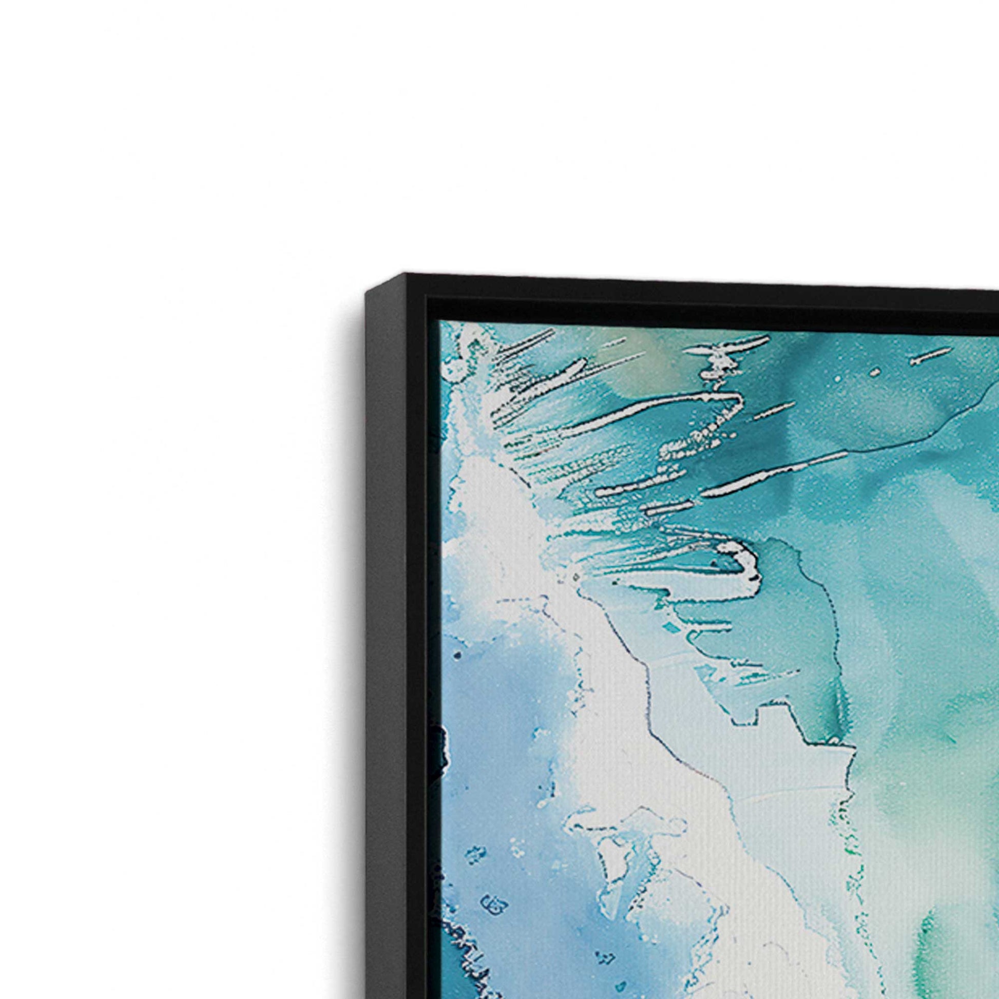 [Color:Satin Black], Picture of art in a Satin Black frame at an angle