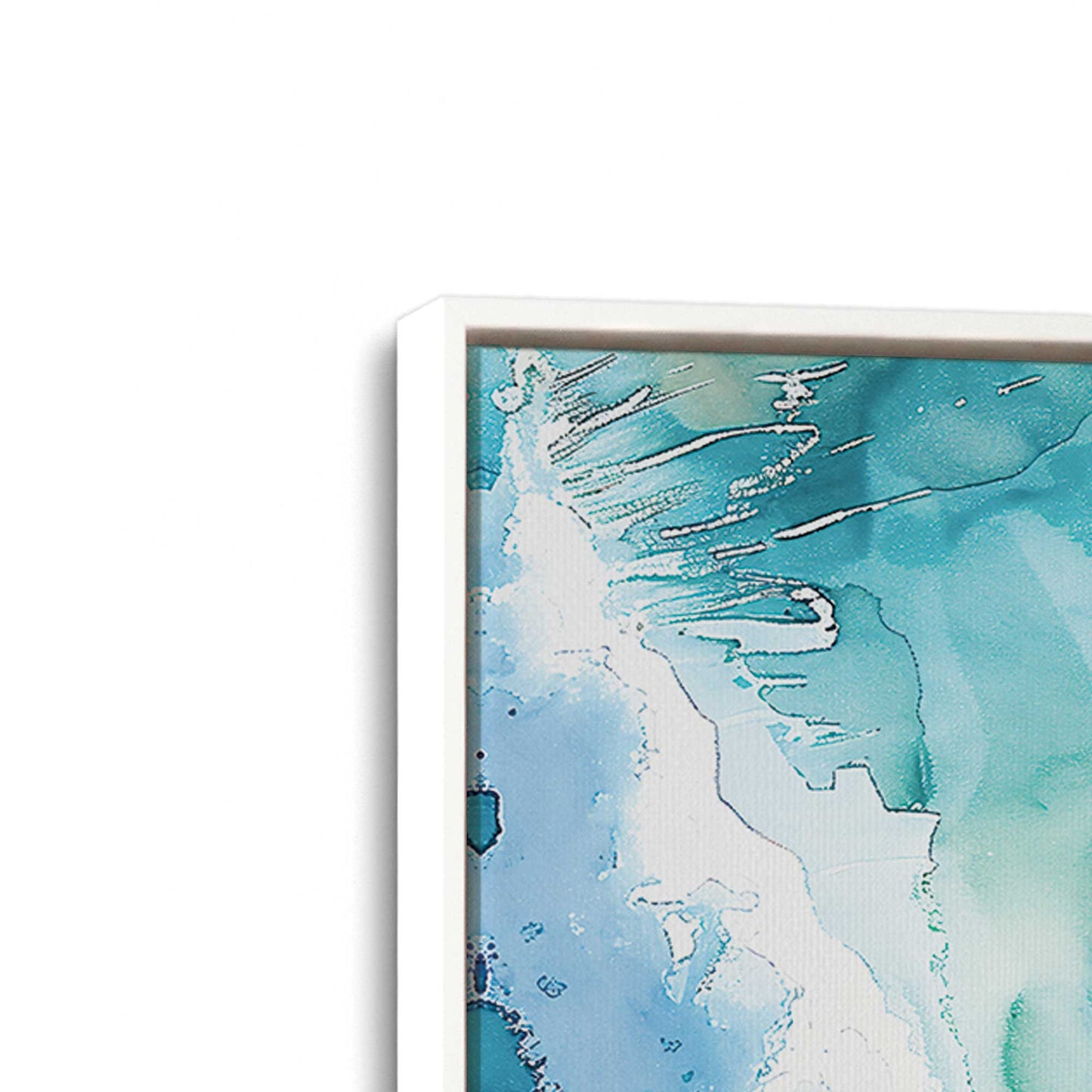 [Color:Opaque White], Picture of art in a White frame at an angle