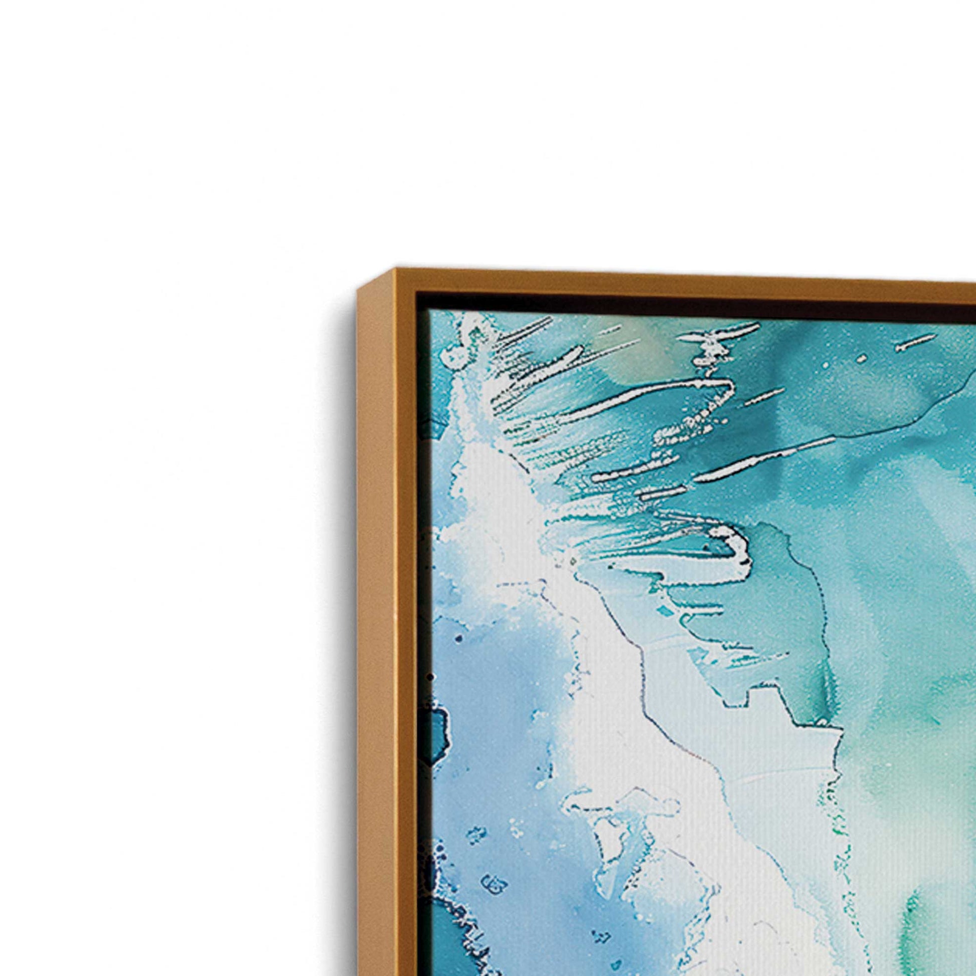 [Color:Polished Gold], Picture of art in a Polished Gold frame at an angle