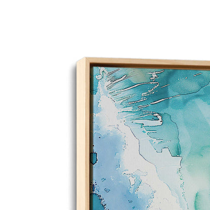 [Color:American Maple], Picture of art in a American Maple frame at an angle