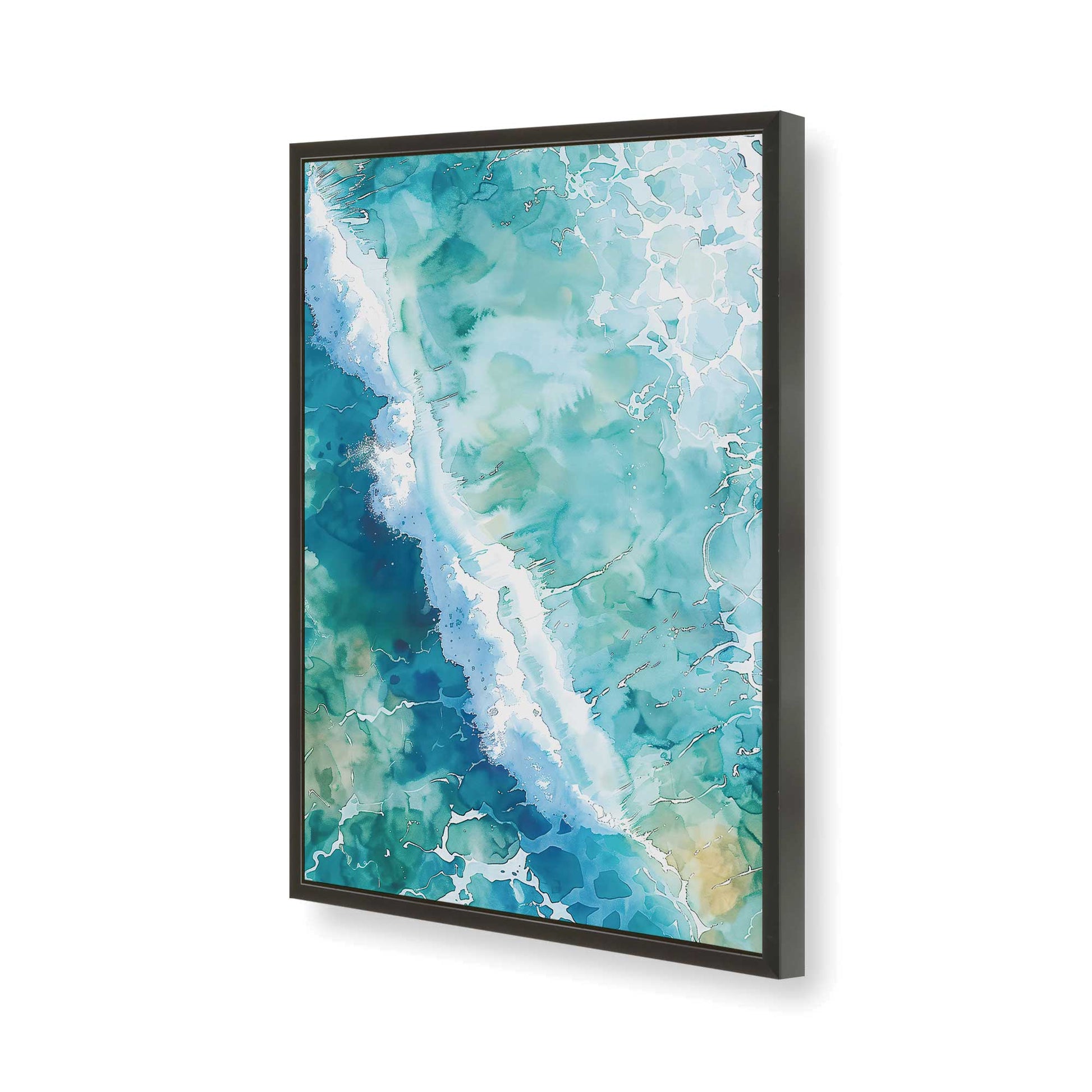 [Color:Satin Black], Picture of art in a Satin Black frame of the corner